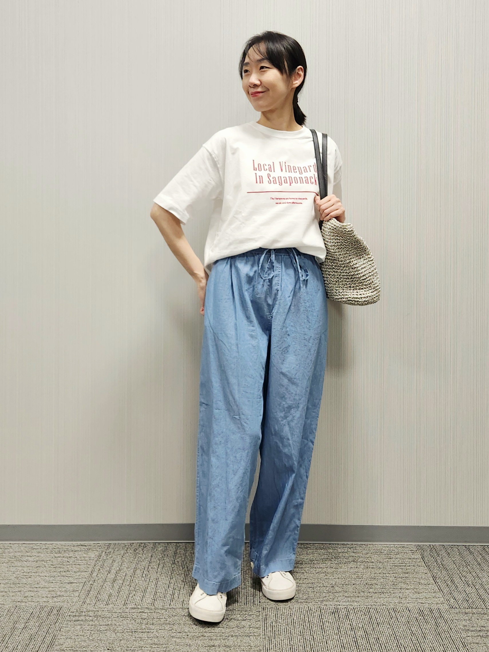 naraさんの「Dessin｜【洗える】オーガニックコットンロゴTシャツ」を使ったコーディネート