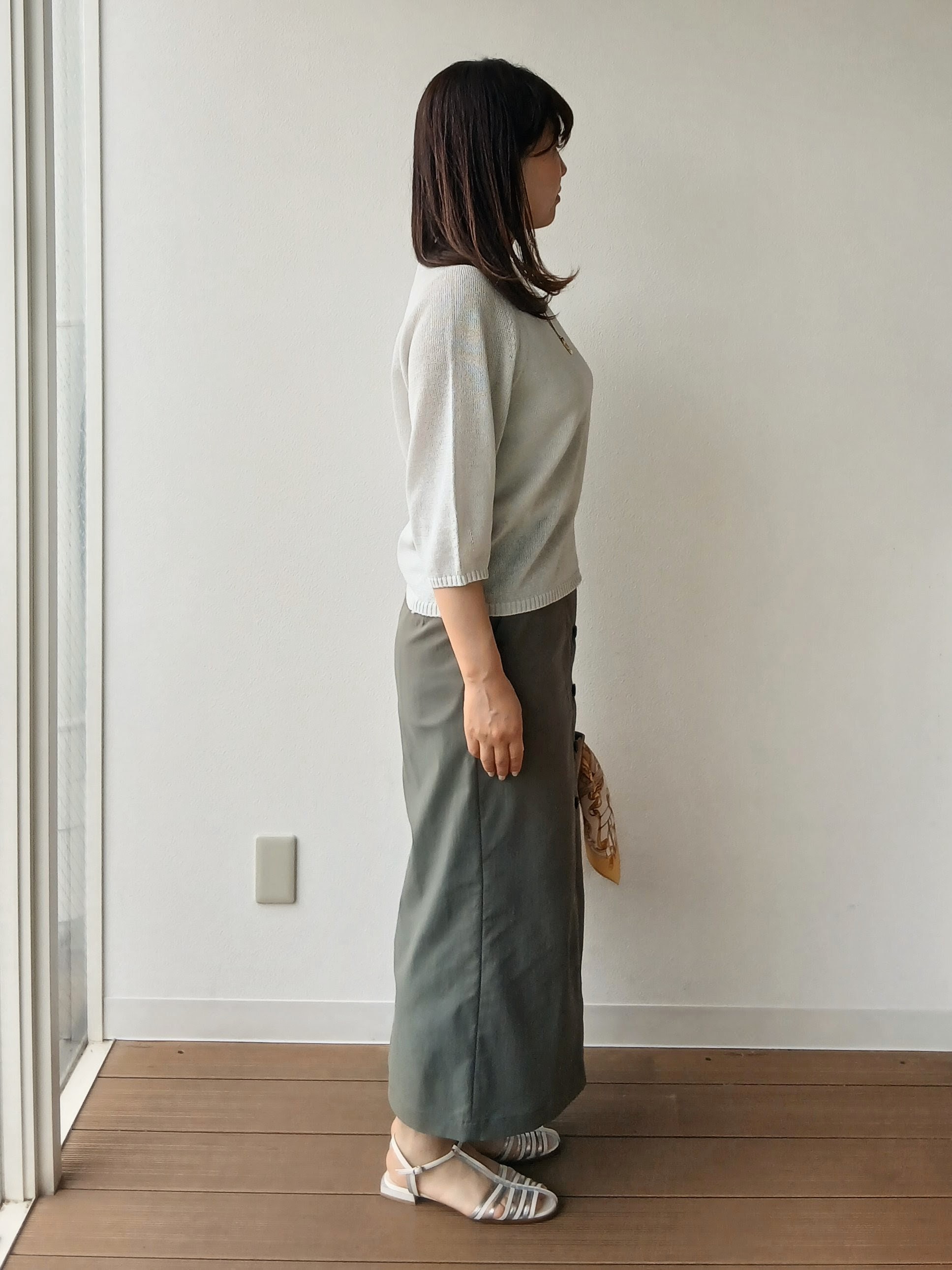 なみきさんの「UNTITLED｜【洗える/ゆったり】クルーネックドライニット」を使ったコーディネート
