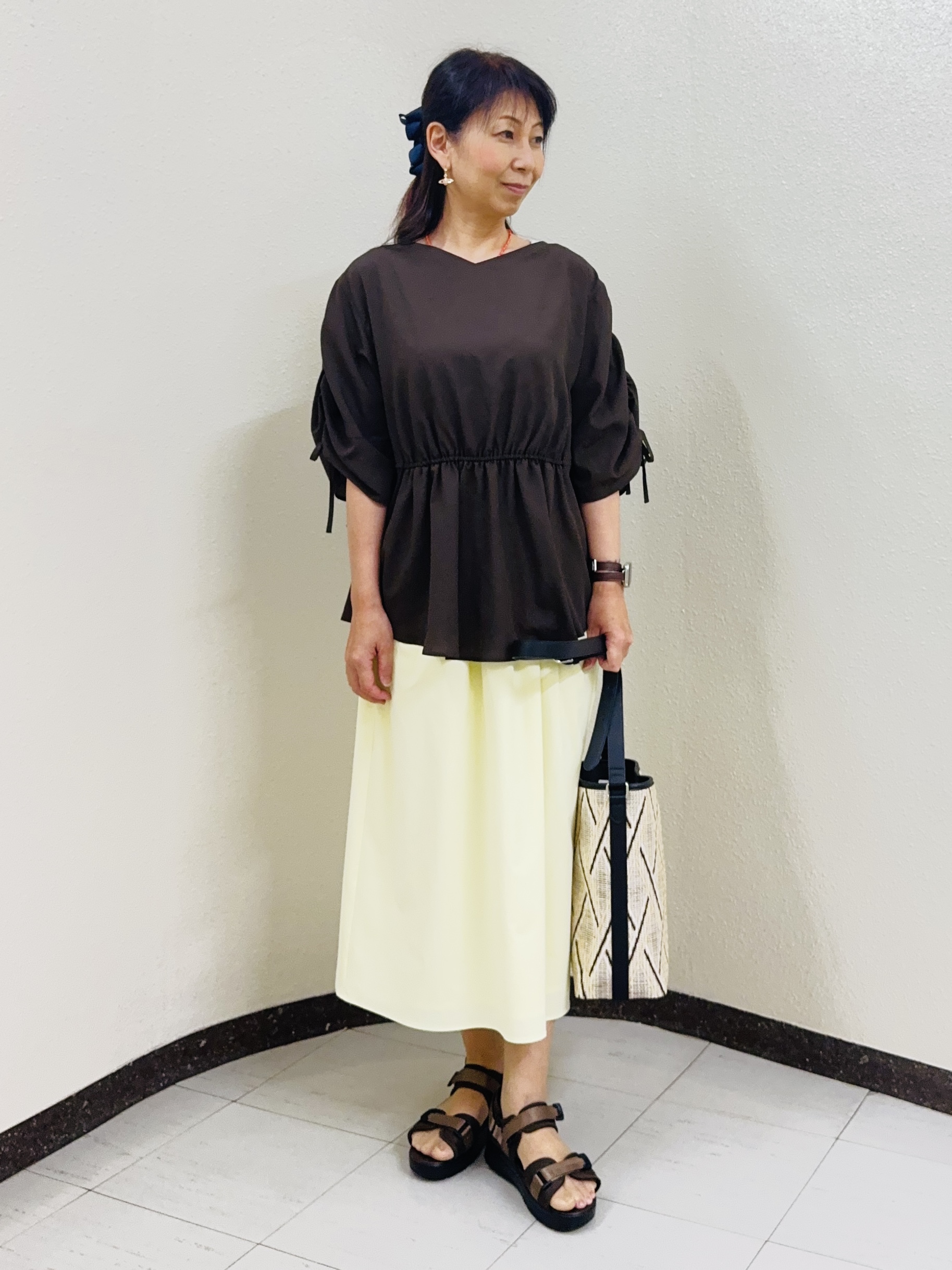 ⭐︎Eimi⭐︎さんの「Reflect｜【マシンウォッシャブル】ウエストギャザーブラウス」を使ったコーディネート