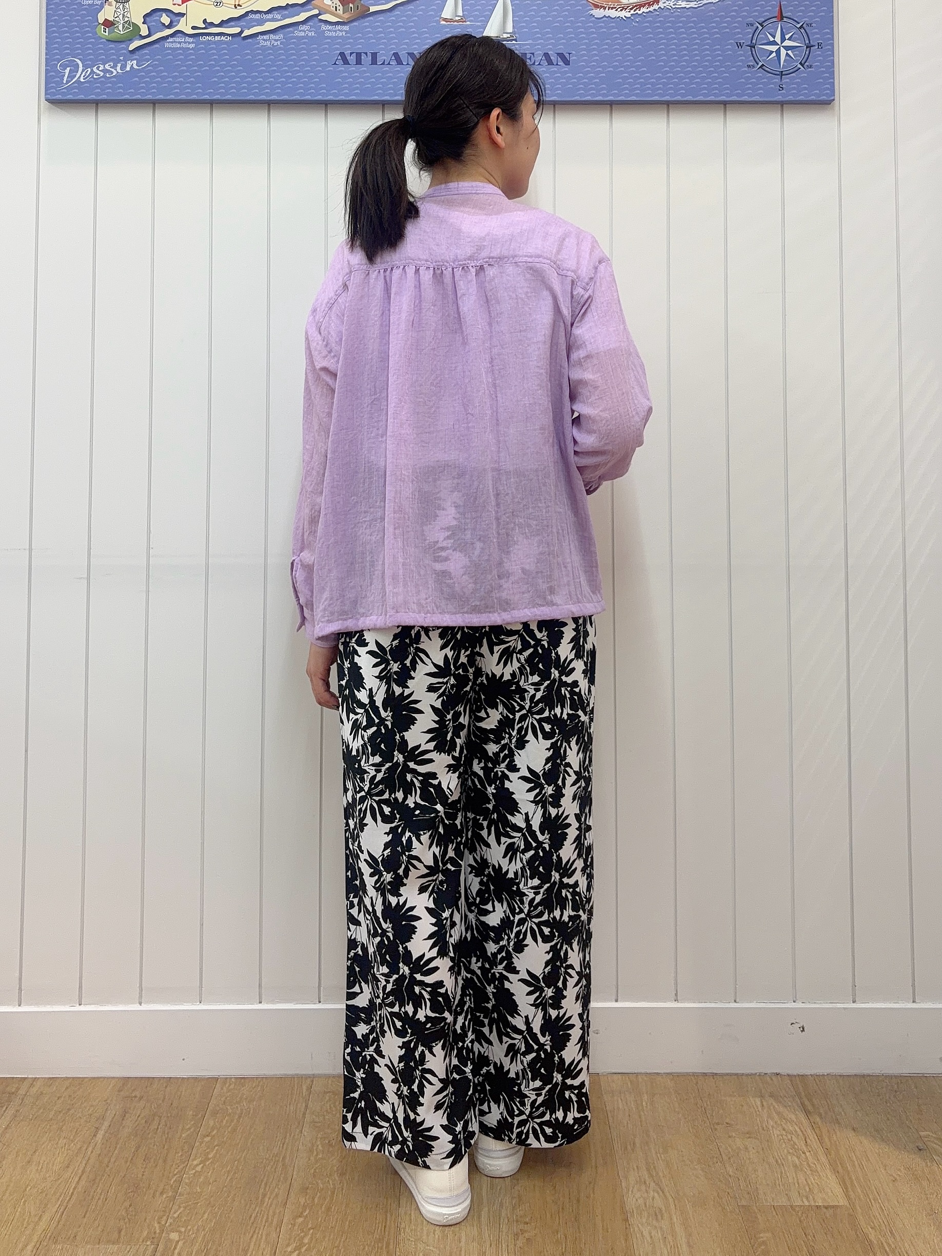 Mayaさんの「Dessin｜【洗える】ドロストリングシアーシャツ」を使ったコーディネート