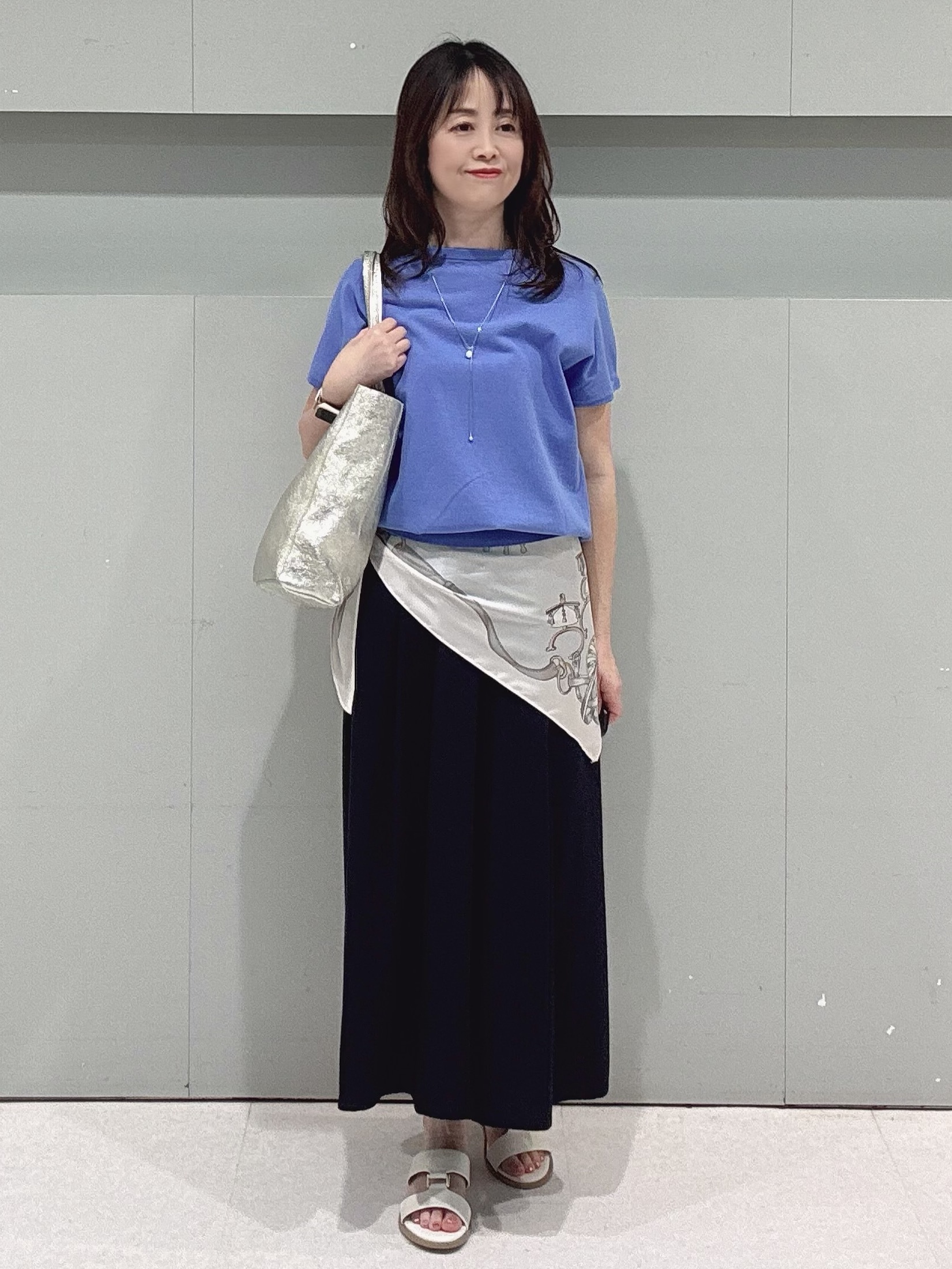makiさんの「UNTITLED｜◆【9色展開/アンサンブル可】コットンクルーネックカーディガン」を使ったコーディネート