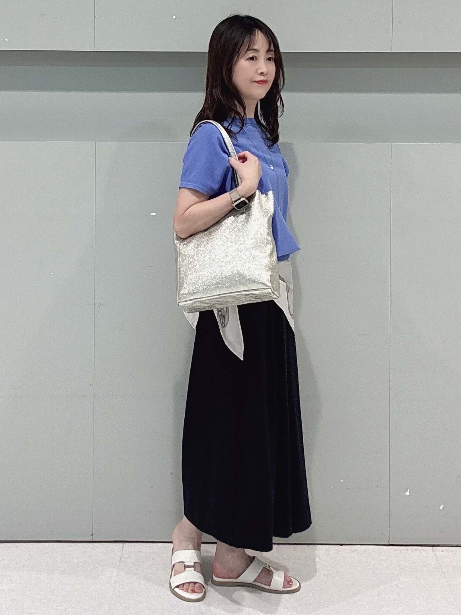 makiさんの「UNTITLED｜◆【9色展開/アンサンブル可】コットンクルーネックカーディガン」を使ったコーディネート