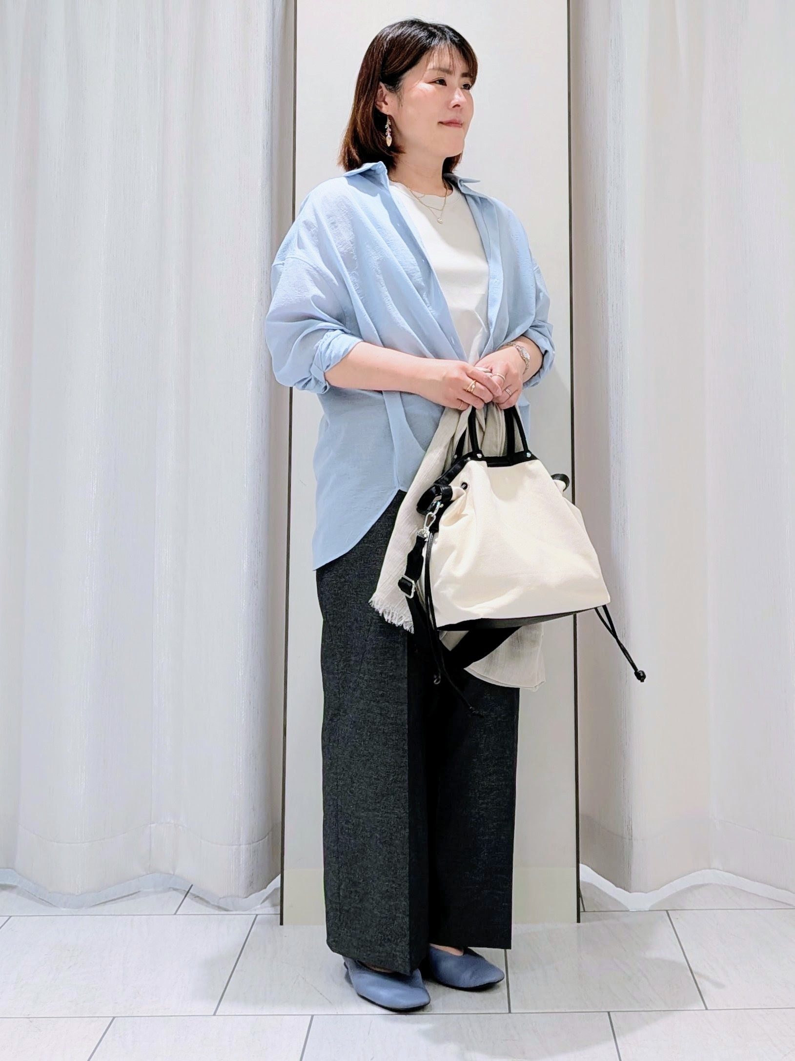 Onumaさんの「UNTITLED｜◆【2WAY/マシンウォッシャブル】カシュクールデザインシャツ」を使ったコーディネート