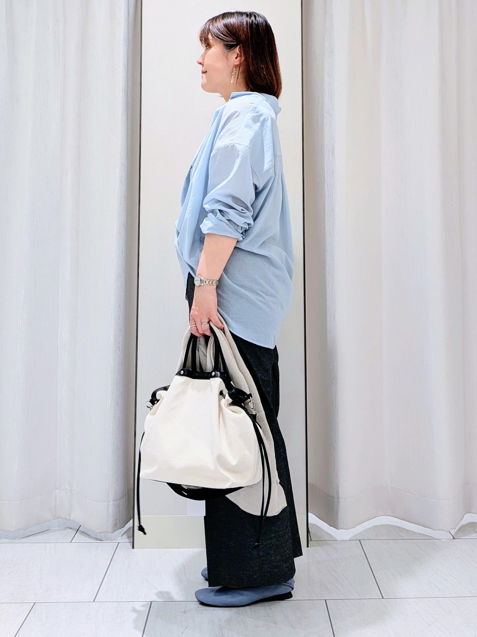 Onumaさんの「UNTITLED｜◆【2WAY/マシンウォッシャブル】カシュクールデザインシャツ」を使ったコーディネート