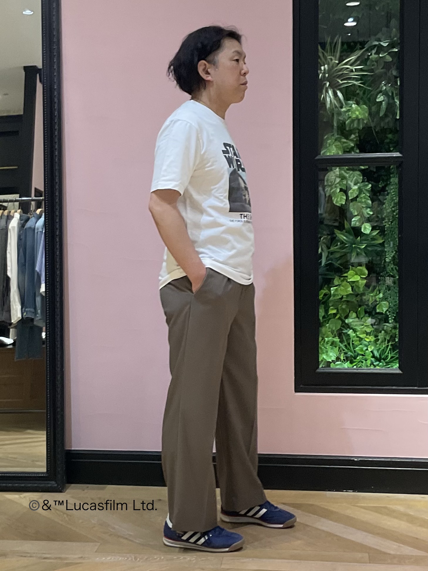 Nagaseさんの「DRESSTERIOR｜【再入荷/接触冷感】STAR WARS カプセルグローグTシャツ」を使ったコーディネート