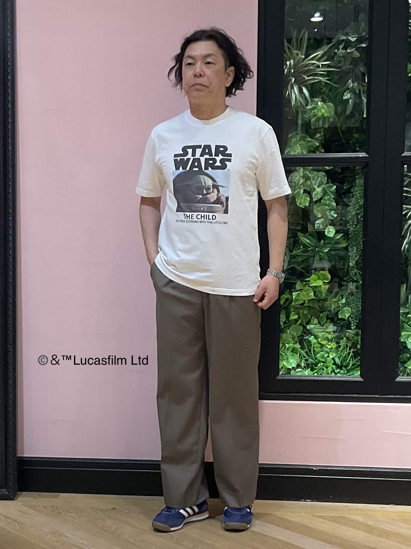 Nagaseさんの「DRESSTERIOR｜【再入荷/接触冷感】STAR WARS カプセルグローグTシャツ」を使ったコーディネート