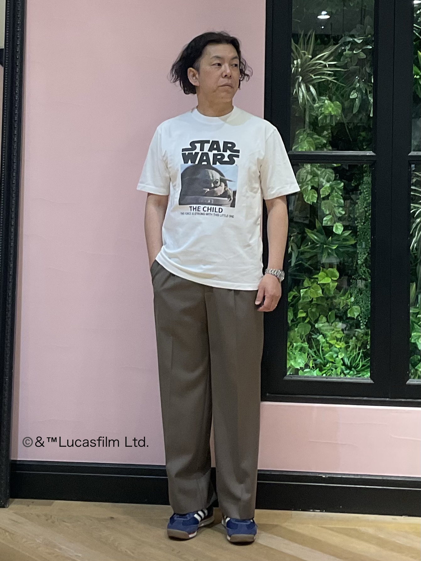 Nagaseさんの「DRESSTERIOR｜【再入荷/接触冷感】STAR WARS カプセルグローグTシャツ」を使ったコーディネート