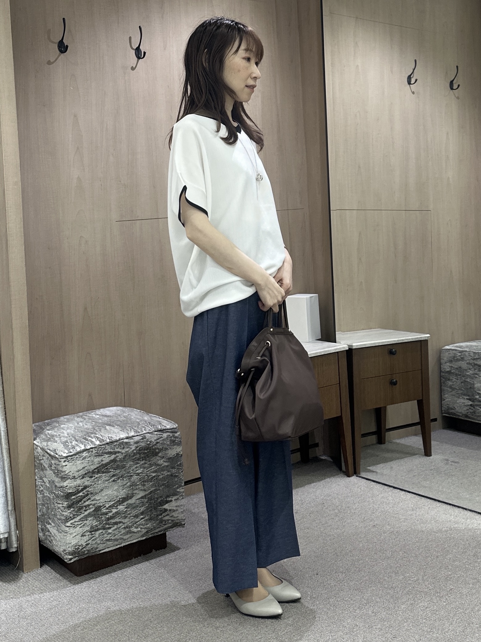 Miwaさんの「UNTITLED｜【アンサンブル可/日除け・冷房対策】シアーレーヨンZIPカーディガン」を使ったコーディネート