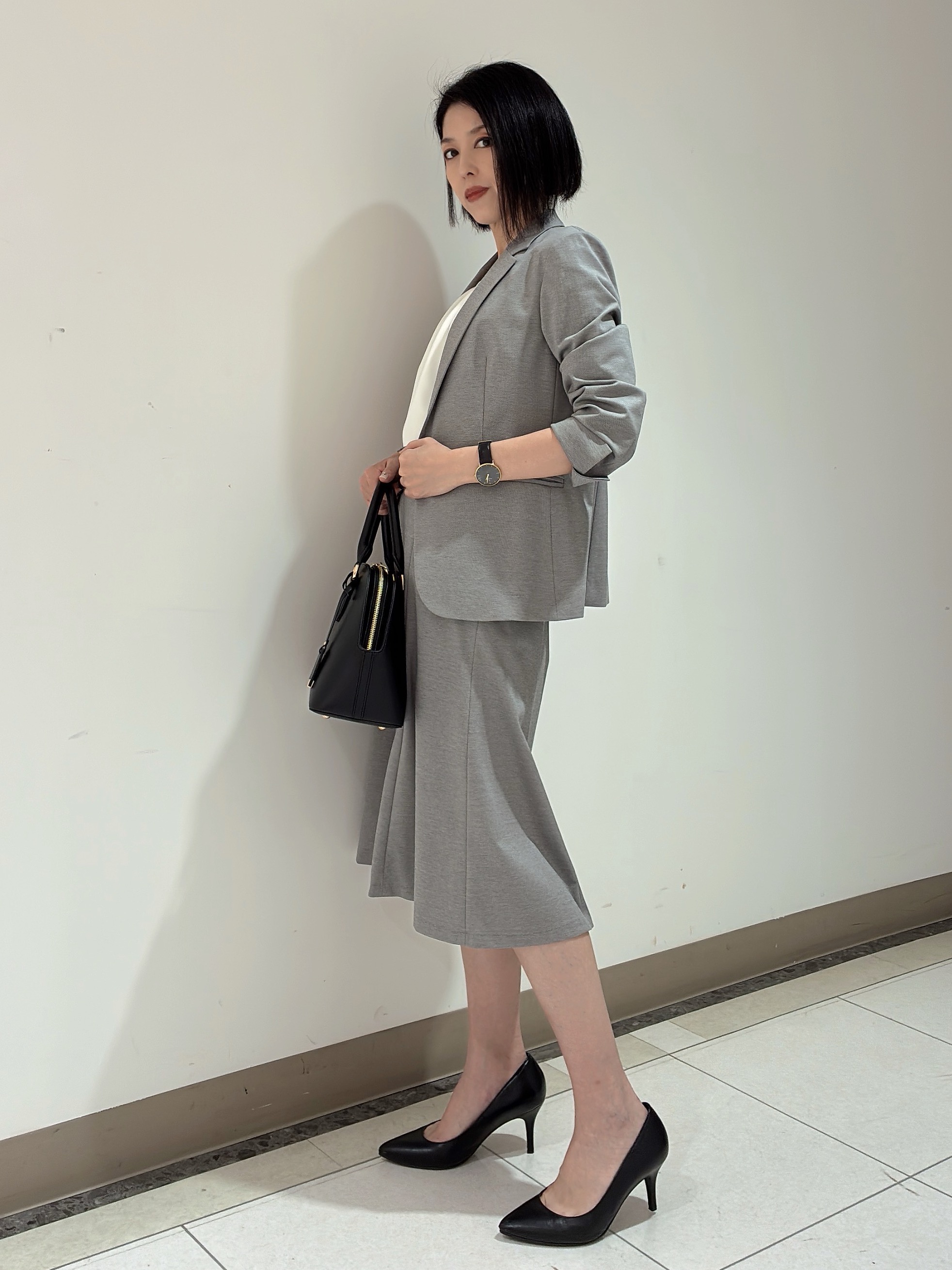 環さんの「UNTITLED｜【UV/接触冷感/スーツ】ジャージテーラードジャケット」を使ったコーディネート