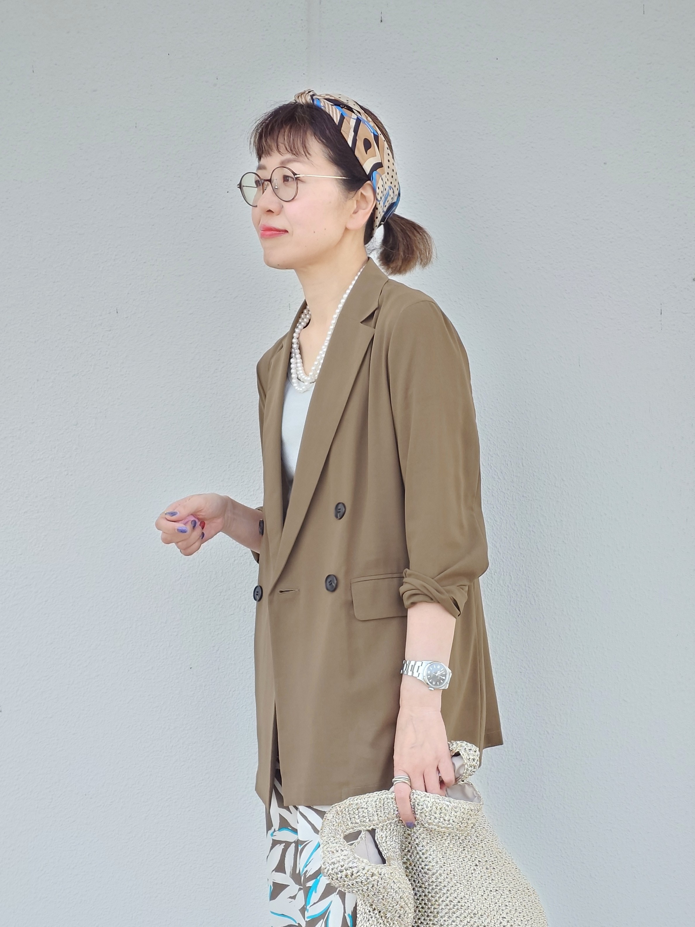 MUTSUKOさんの「UNTITLED｜◆【セットアップ可/接触冷感/通気性】ドライシアーダブルジャケット」を使ったコーディネート