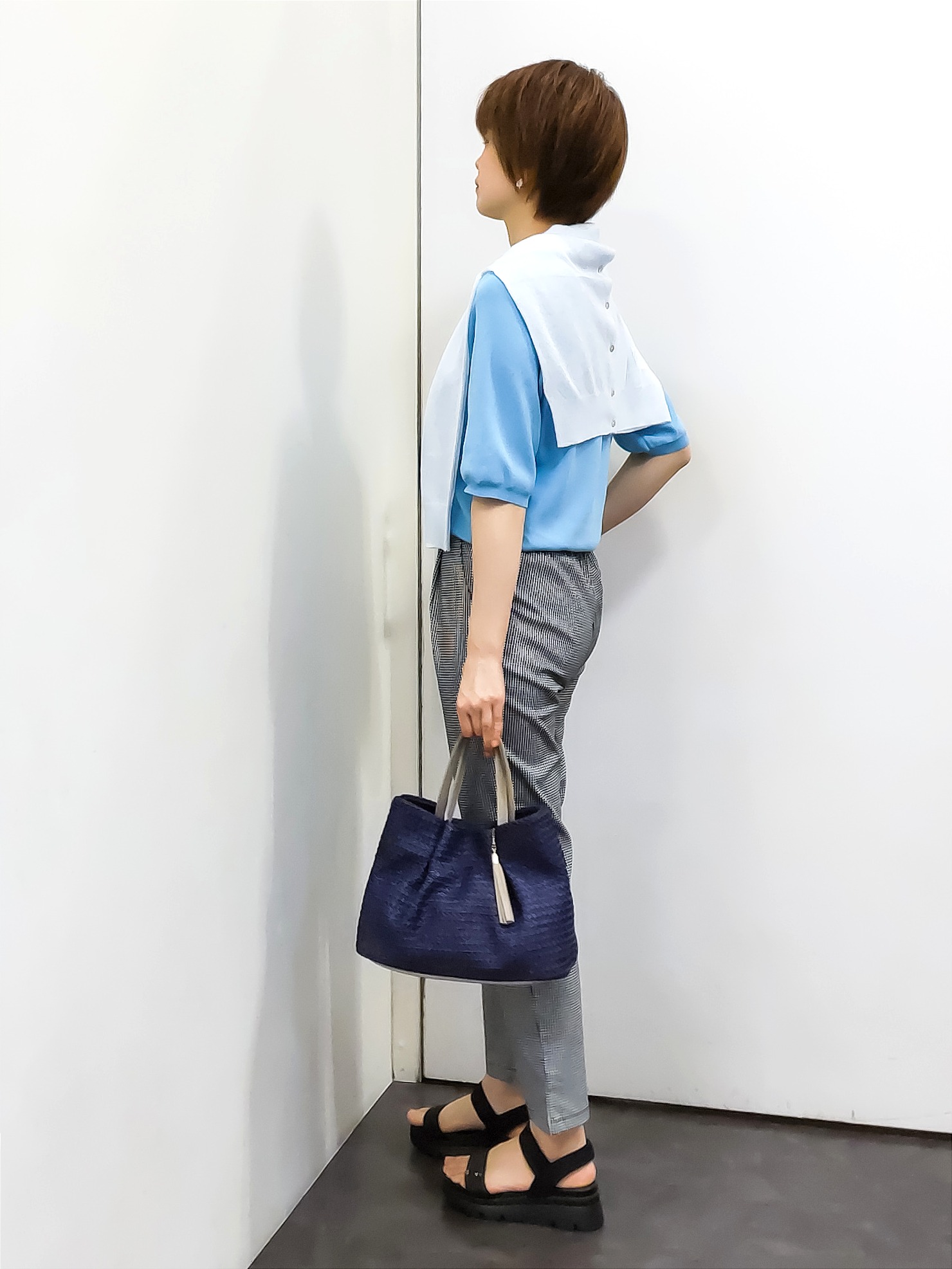 やまちゃんさんの「grove｜高評価！【洗える/名品】大人の透け感、シアーカーディガン」を使ったコーディネート