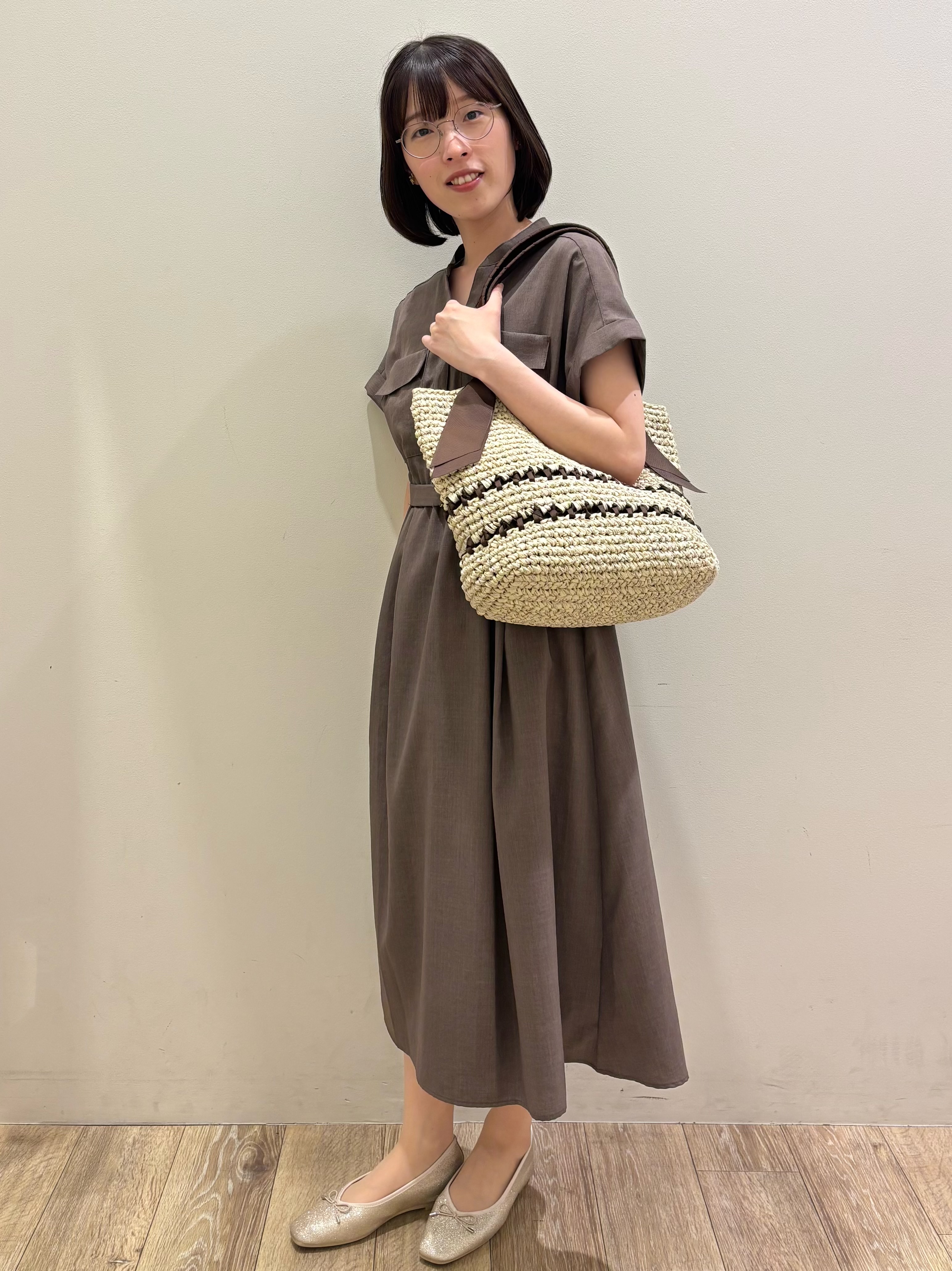 honamiさんの「index｜ダブルポケットスキッパーワンピース【防シワ／洗濯機OK】《XS～3L／6col》」を使ったコーディネート