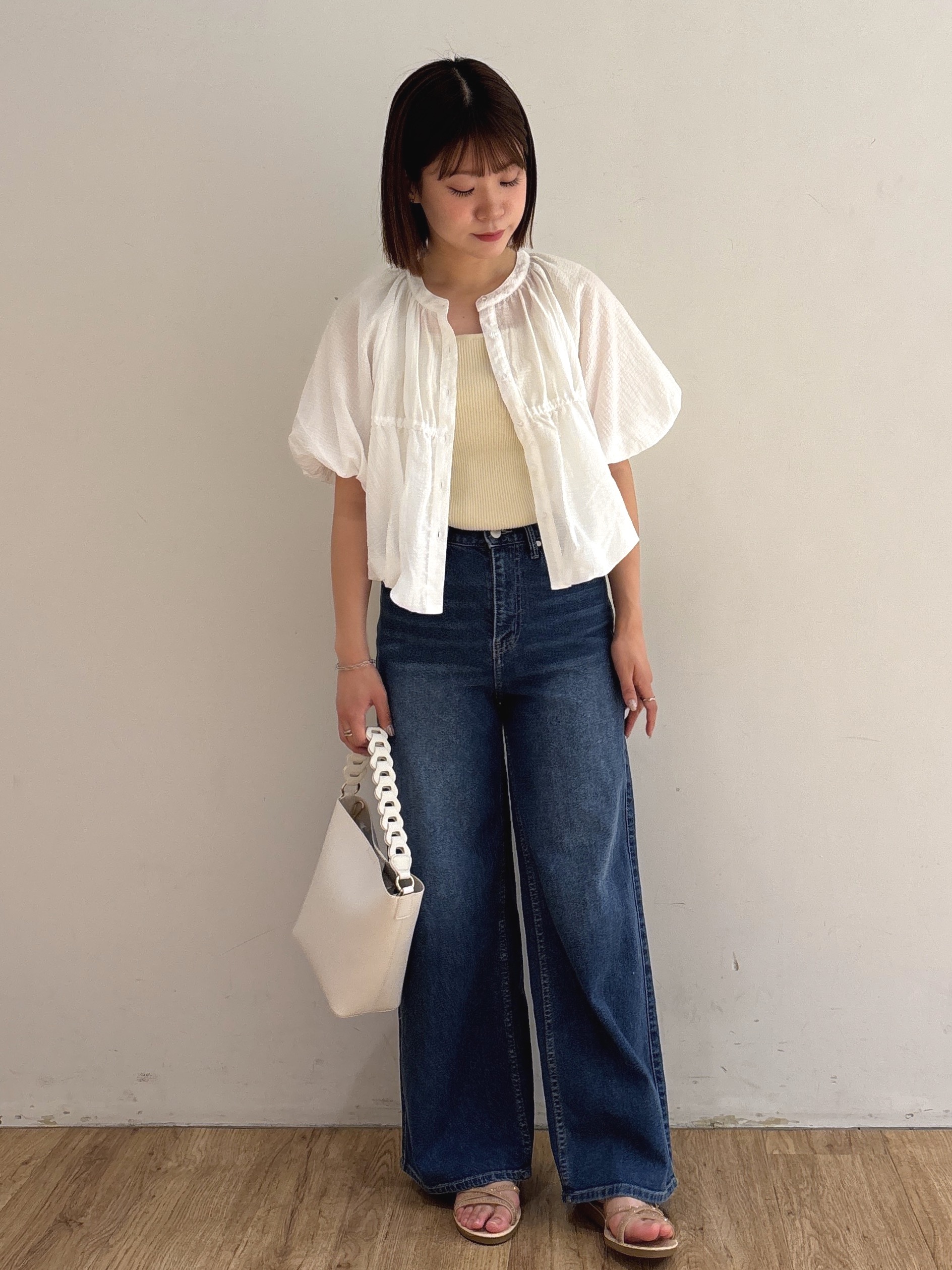 mireiさんの「OPAQUE.CLIP｜バルーンデザインブラウス【洗濯機OK】」を使ったコーディネート
