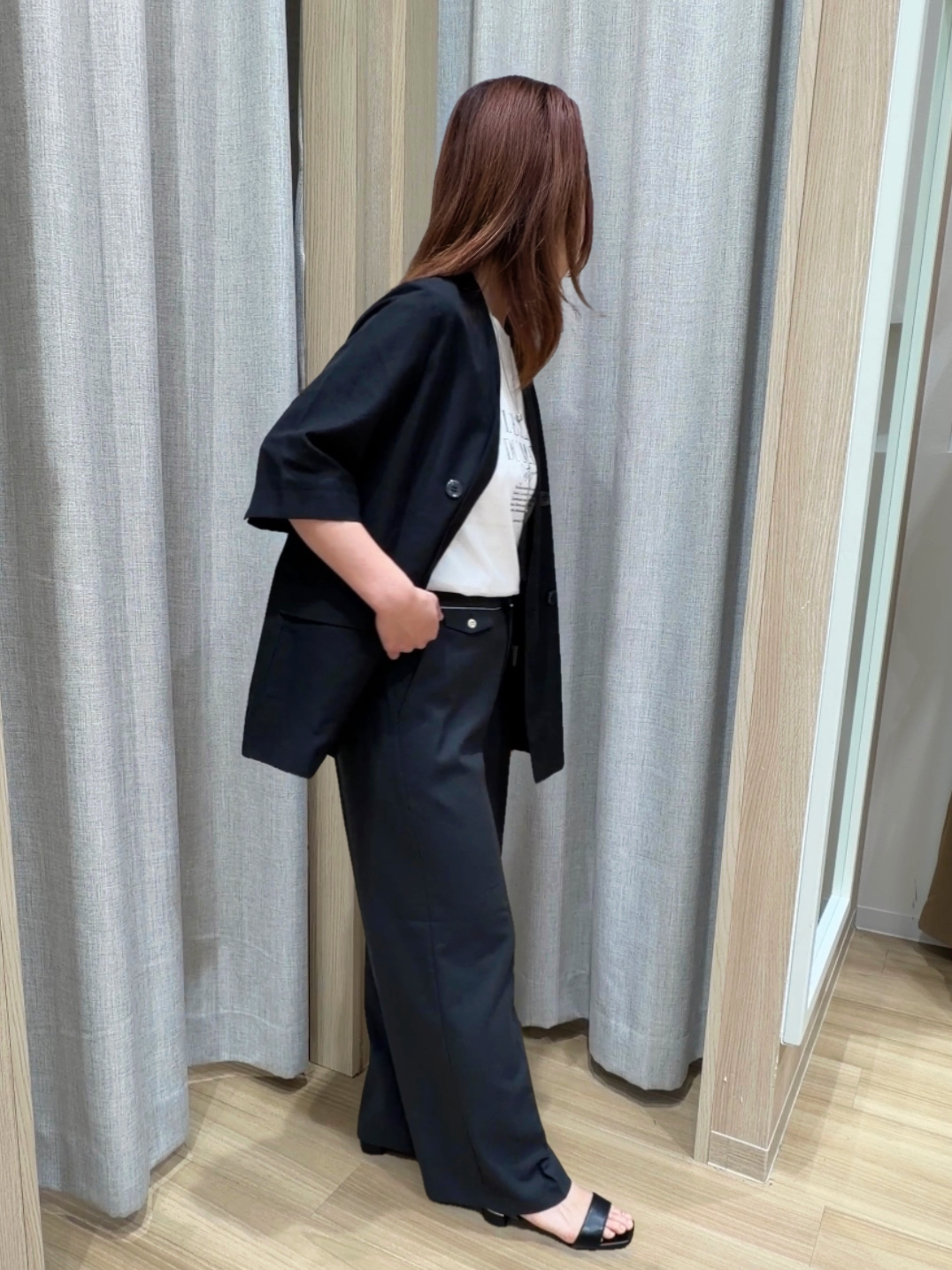 Fumikaさんの「grove｜【洗濯機OK/ひんやり】軽く羽織れるハーフスリーブジャケット」を使ったコーディネート