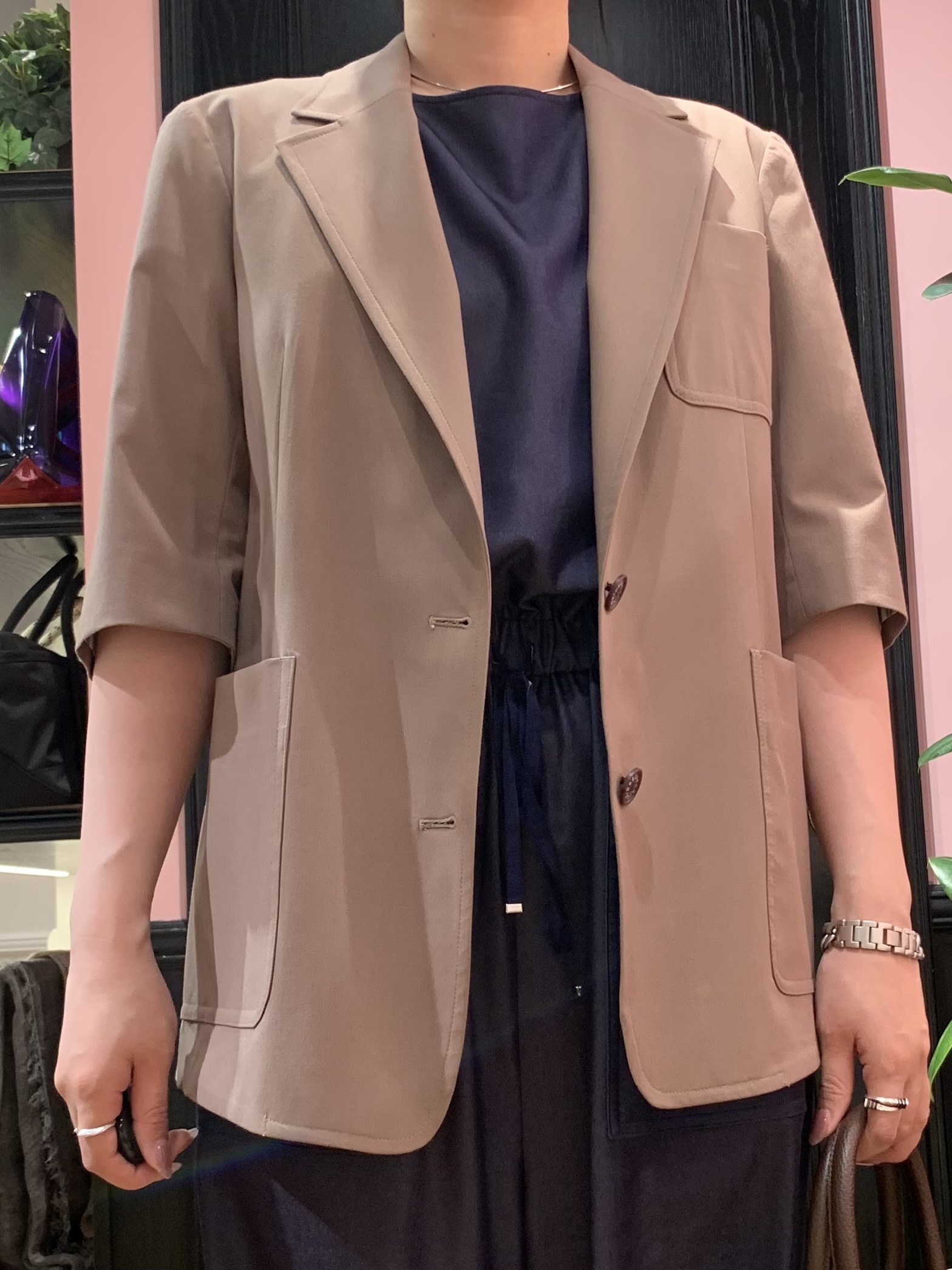 SAKAIさんの「DRESSTERIOR｜【接触冷感/セットアップ可】 2WAYストレッチスリークオータージャケット」を使ったコーディネート