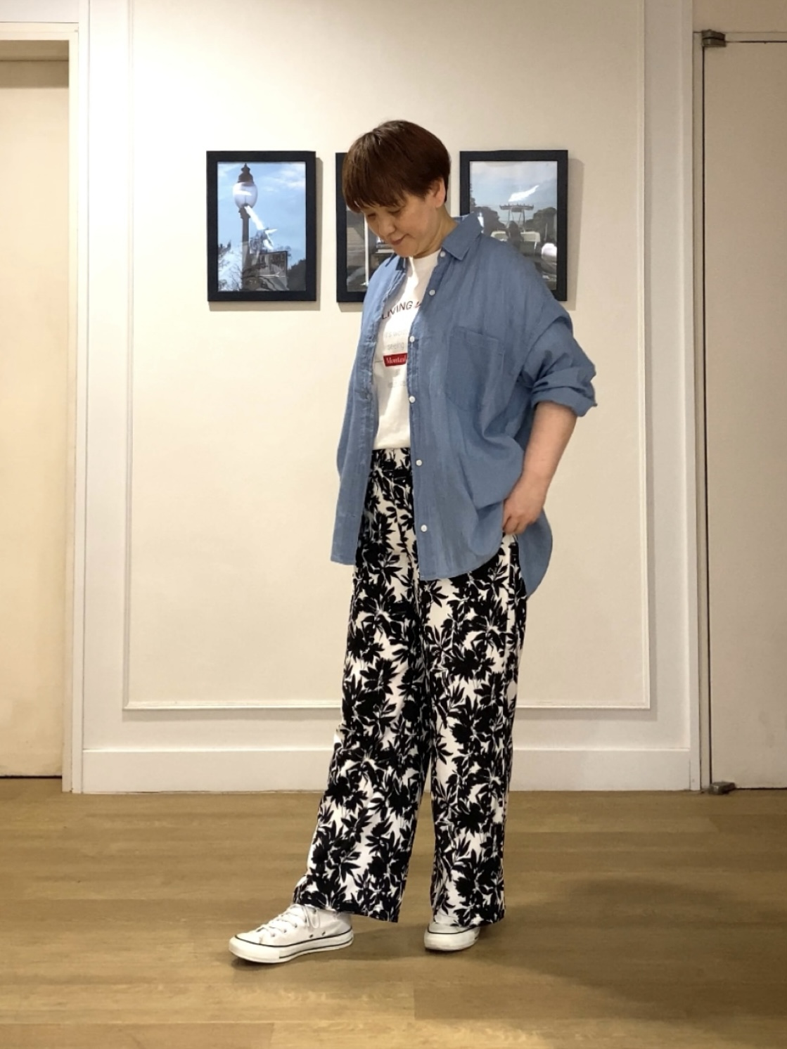 Hiroさんの「Dessin｜【セットアップ可/洗える】2オンスシアーデニムシャツ」を使ったコーディネート