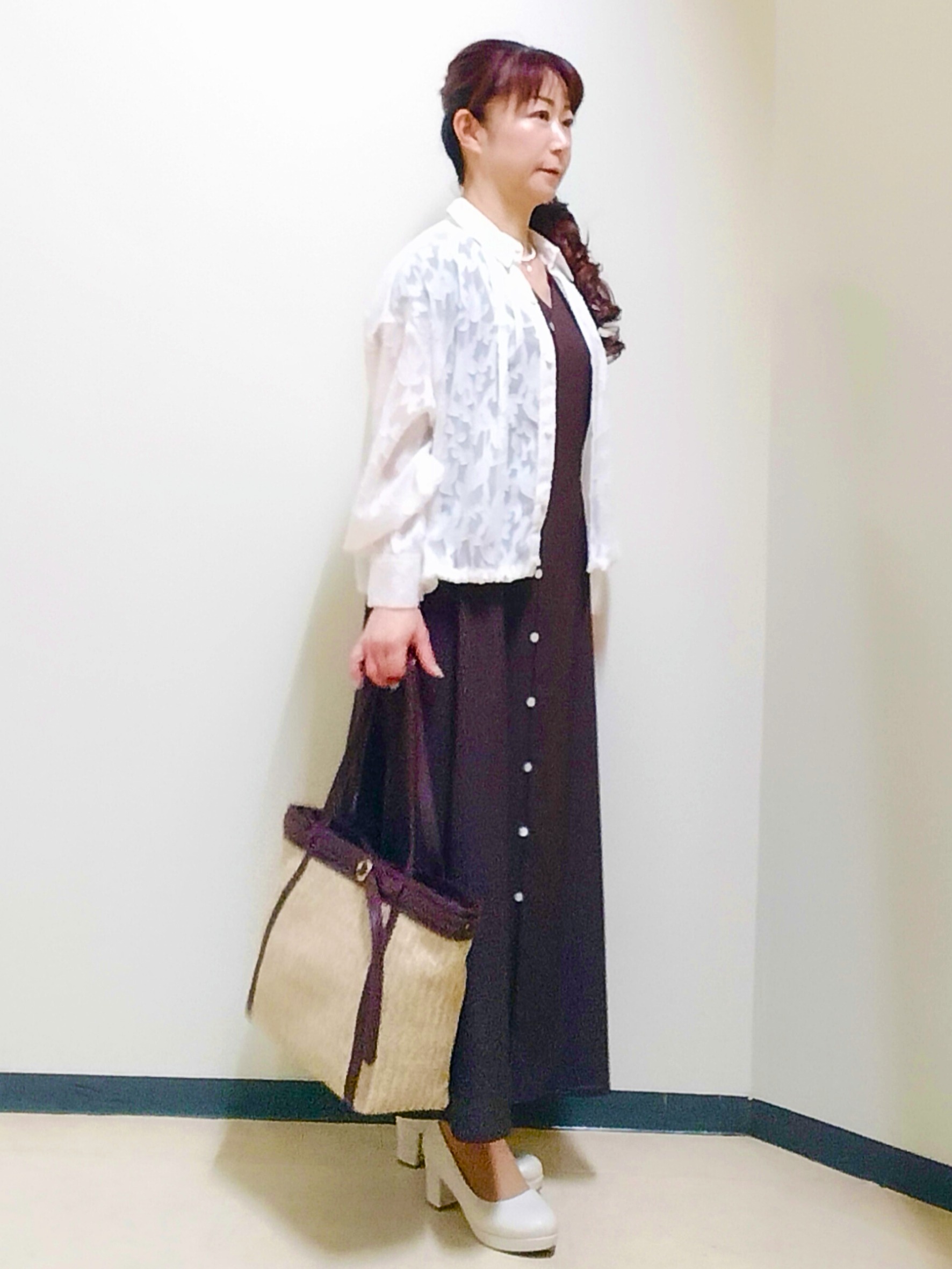 花さんの「Reflect｜【マシンウォッシャブル】フロントボタンワンピース」を使ったコーディネート