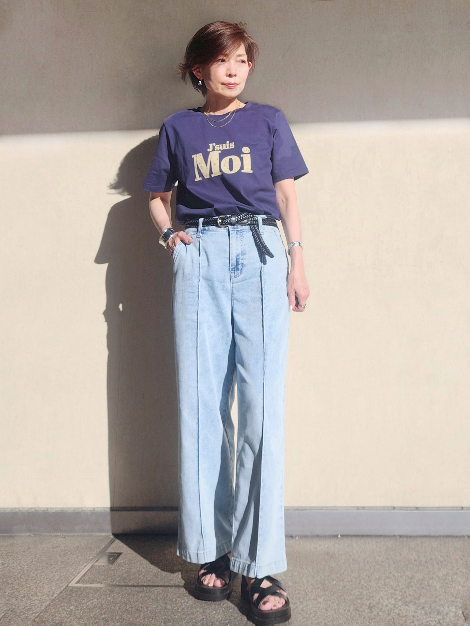 milkyさんの「OPAQUE.CLIP｜アソートロゴTシャツ【洗濯機OK】」を使ったコーディネート