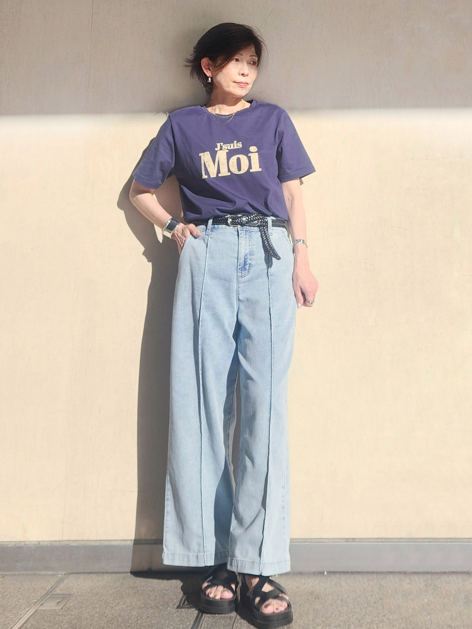 milkyさんの「OPAQUE.CLIP｜アソートロゴTシャツ【洗濯機OK】」を使ったコーディネート