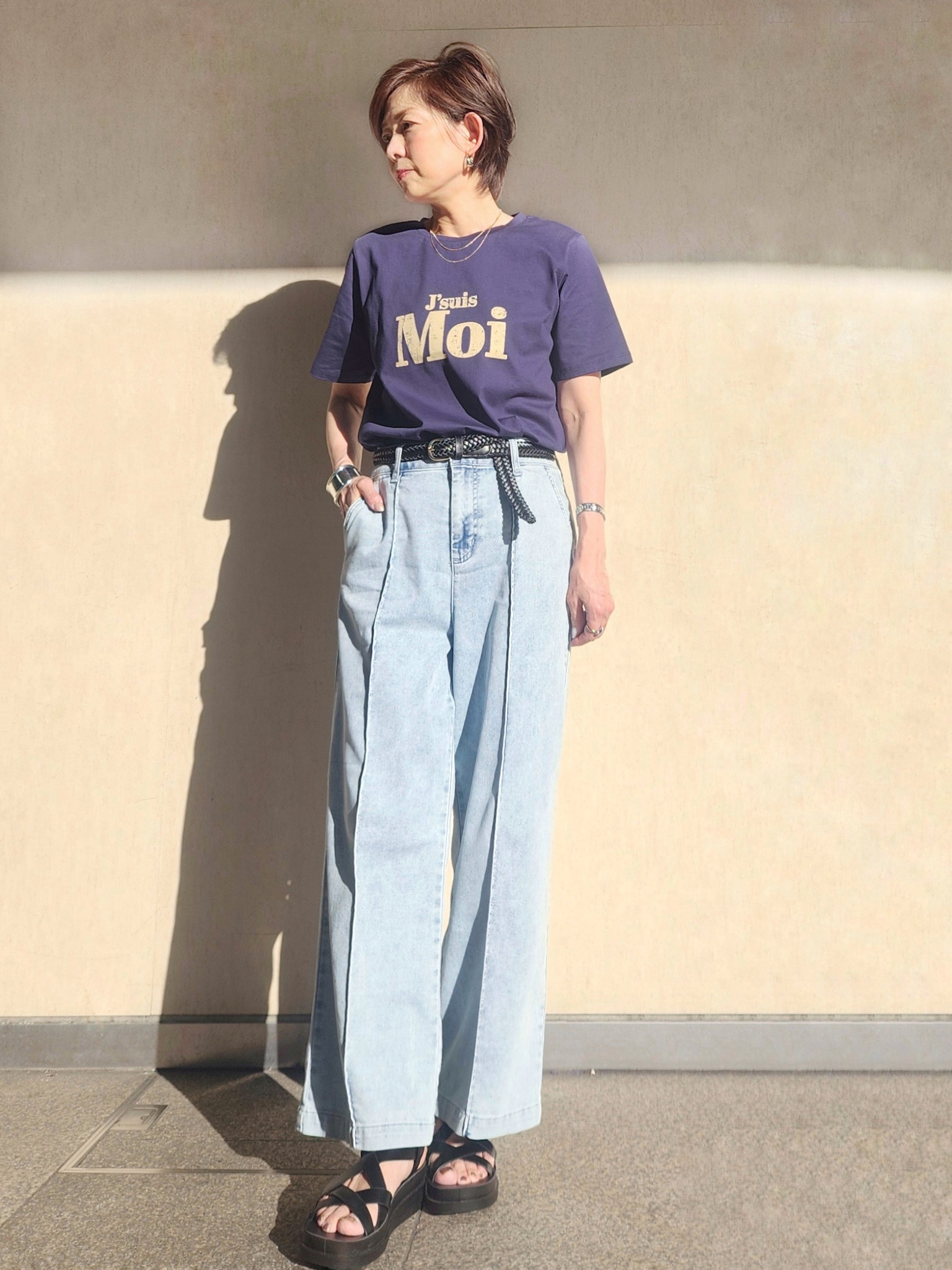 milkyさんの「OPAQUE.CLIP｜アソートロゴTシャツ【洗濯機OK】」を使ったコーディネート