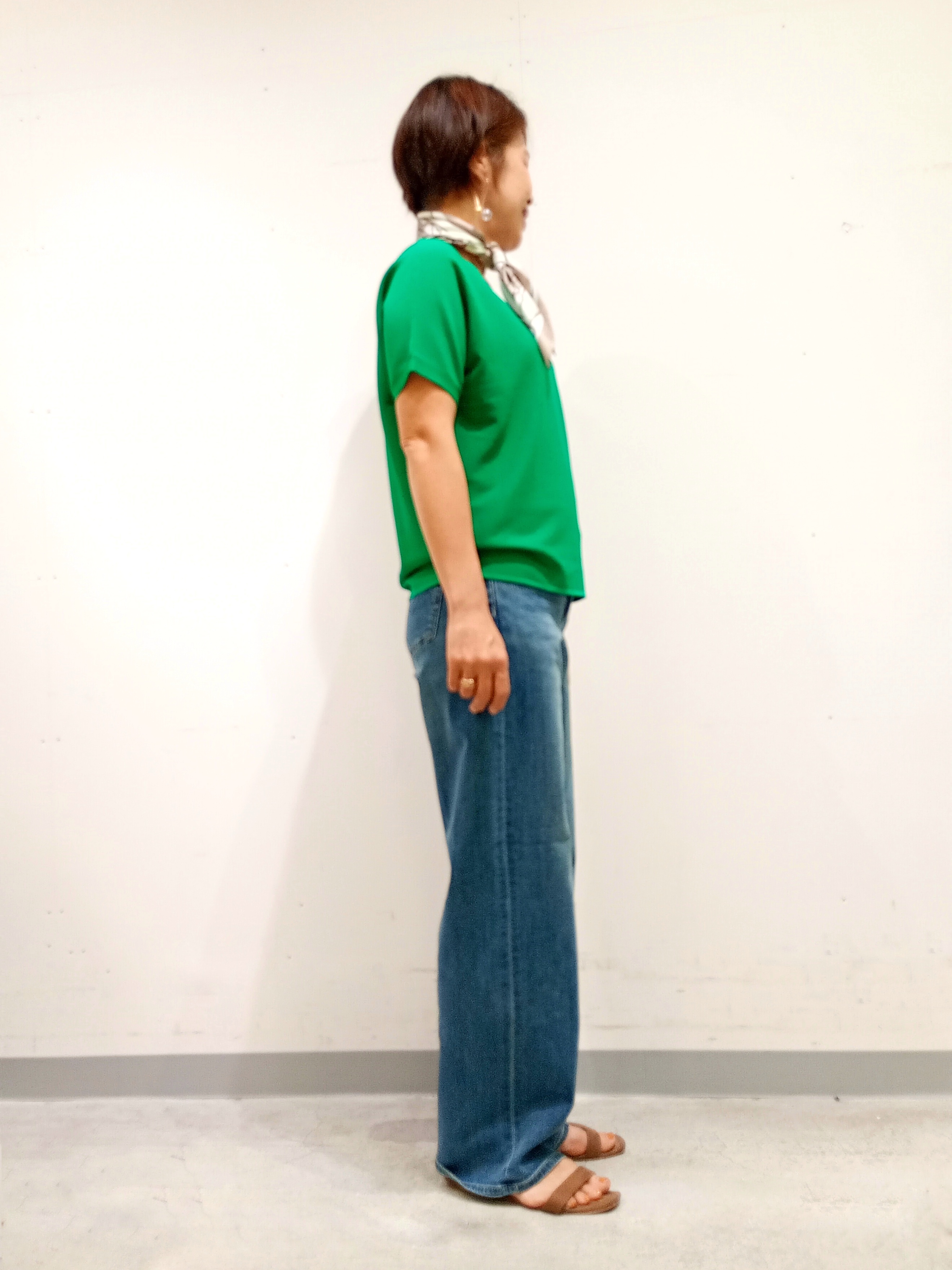 Kさんの「INDIVI｜【接触冷感／透湿／着る日傘】ノーカラージャケット」を使ったコーディネート