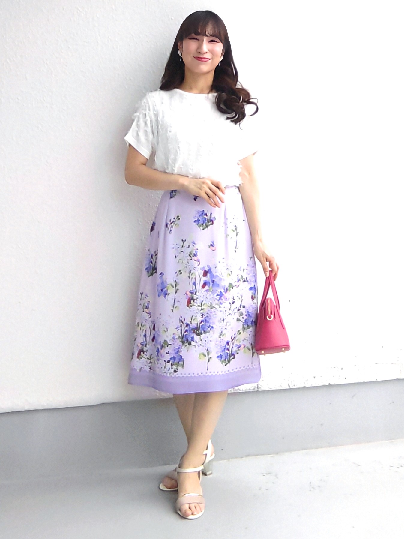 keinaさんの「SunaUna｜多色花柄プリントスカート」を使ったコーディネート