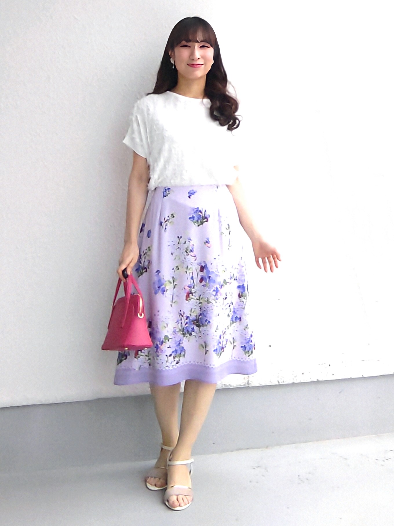 keinaさんの「SunaUna｜多色花柄プリントスカート」を使ったコーディネート