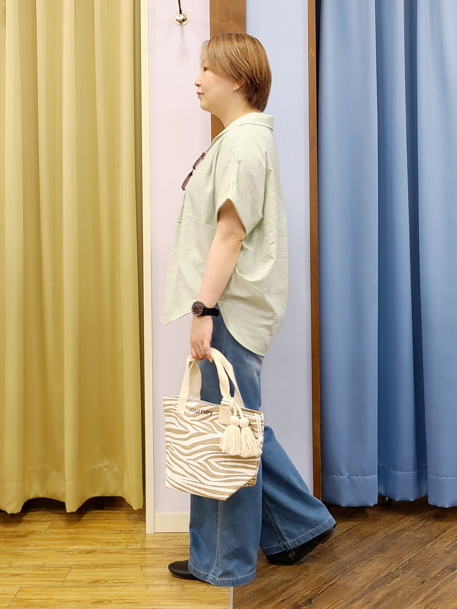 Chiiさんの「SHOO･LA･RUE｜【UV/吸水速乾/抗菌防臭】インせず着られる フレンチリネンスキッパーシャツ」を使ったコーディネート