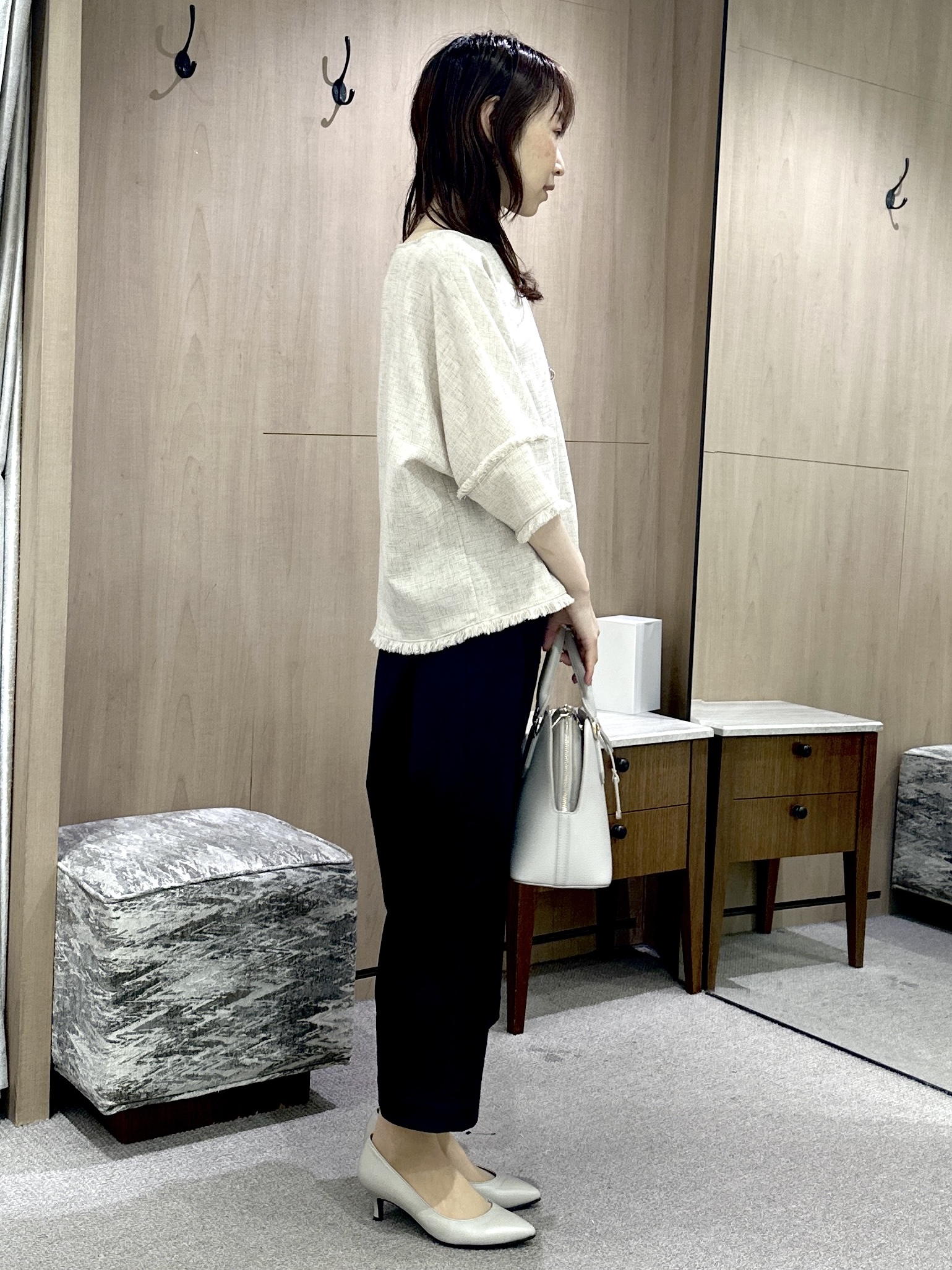 Miwaさんの「UNTITLED｜◆ドライミックスツィードブラウス」を使ったコーディネート