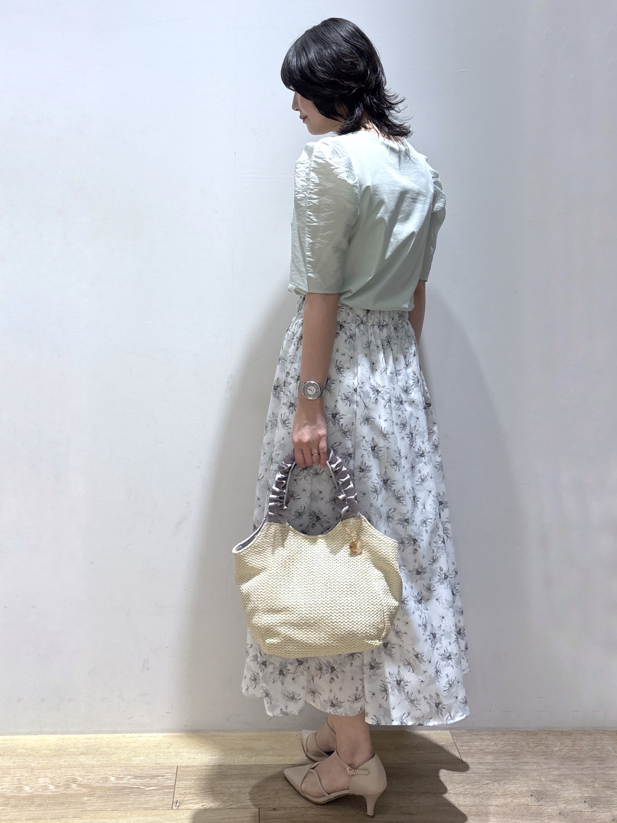 mizukiさんの「index｜【UVケア／接触冷感】シアータックスリーブドッキングTシャツ《洗濯機OK》」を使ったコーディネート