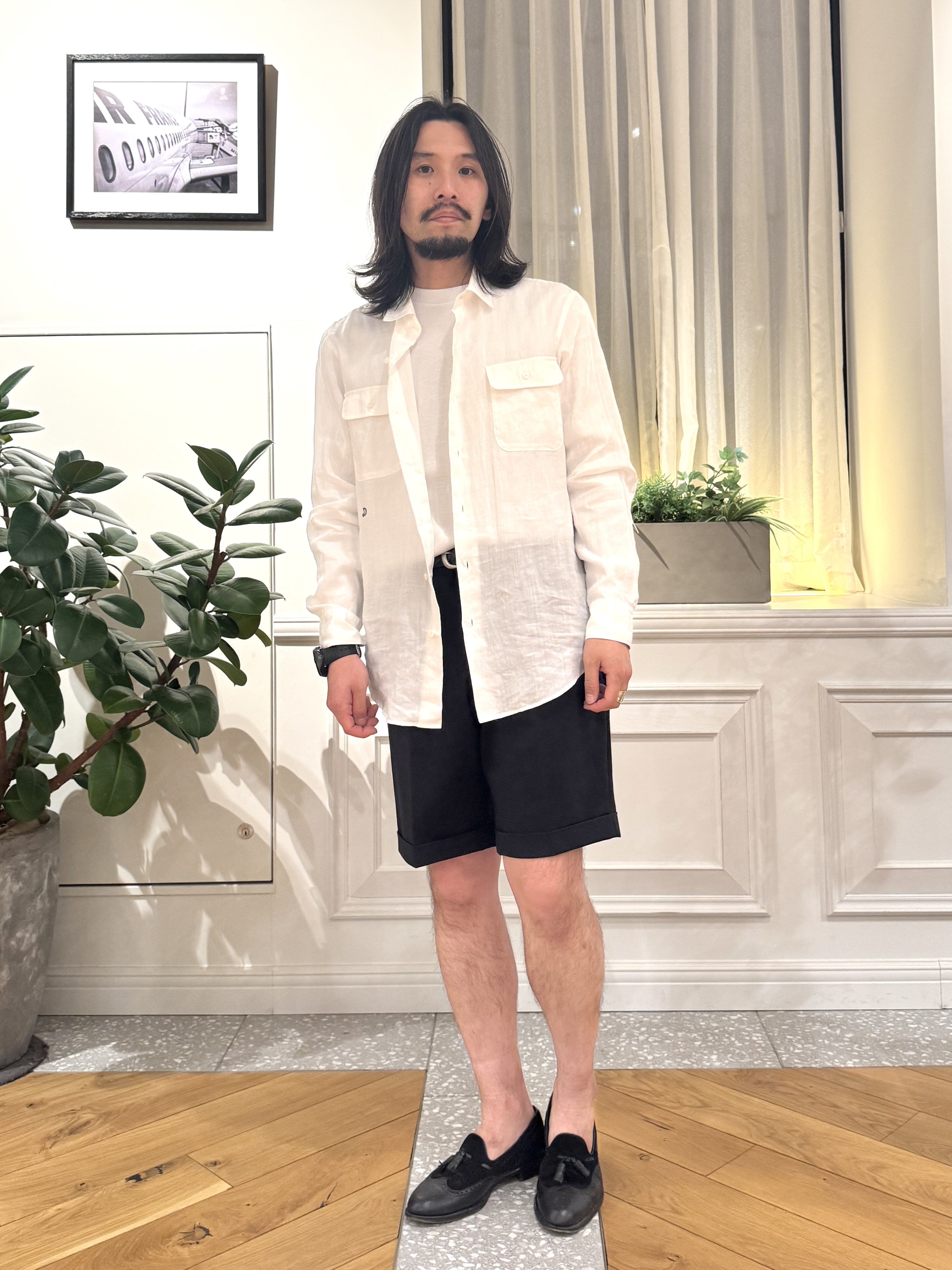 kawarataniさんの「DRESSTERIOR｜【Safari5月号掲載】ガーメンドダイ ピュアリネンシャツ」を使ったコーディネート