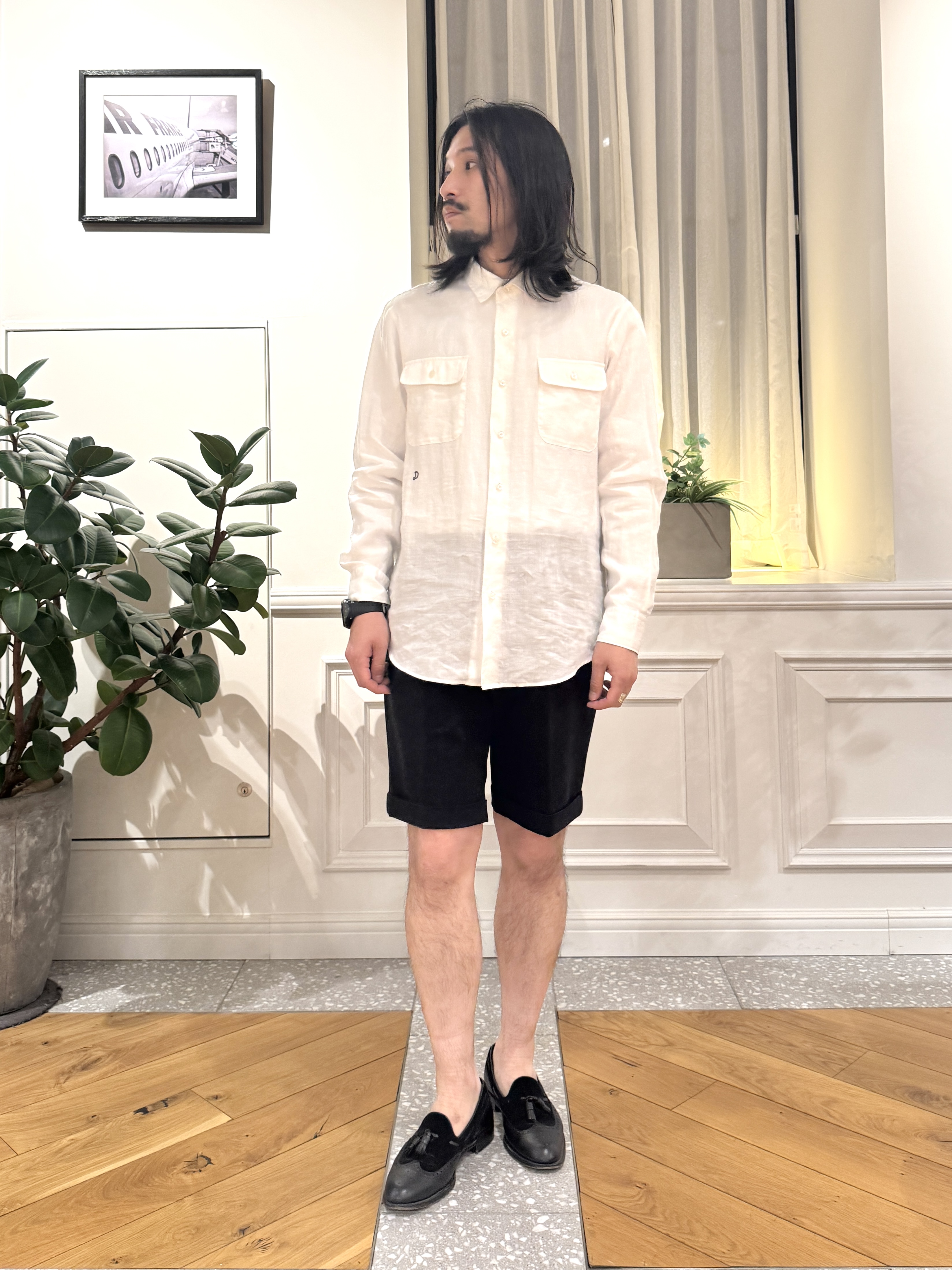 kawarataniさんの「DRESSTERIOR｜【Safari5月号掲載】ガーメンドダイ ピュアリネンシャツ」を使ったコーディネート