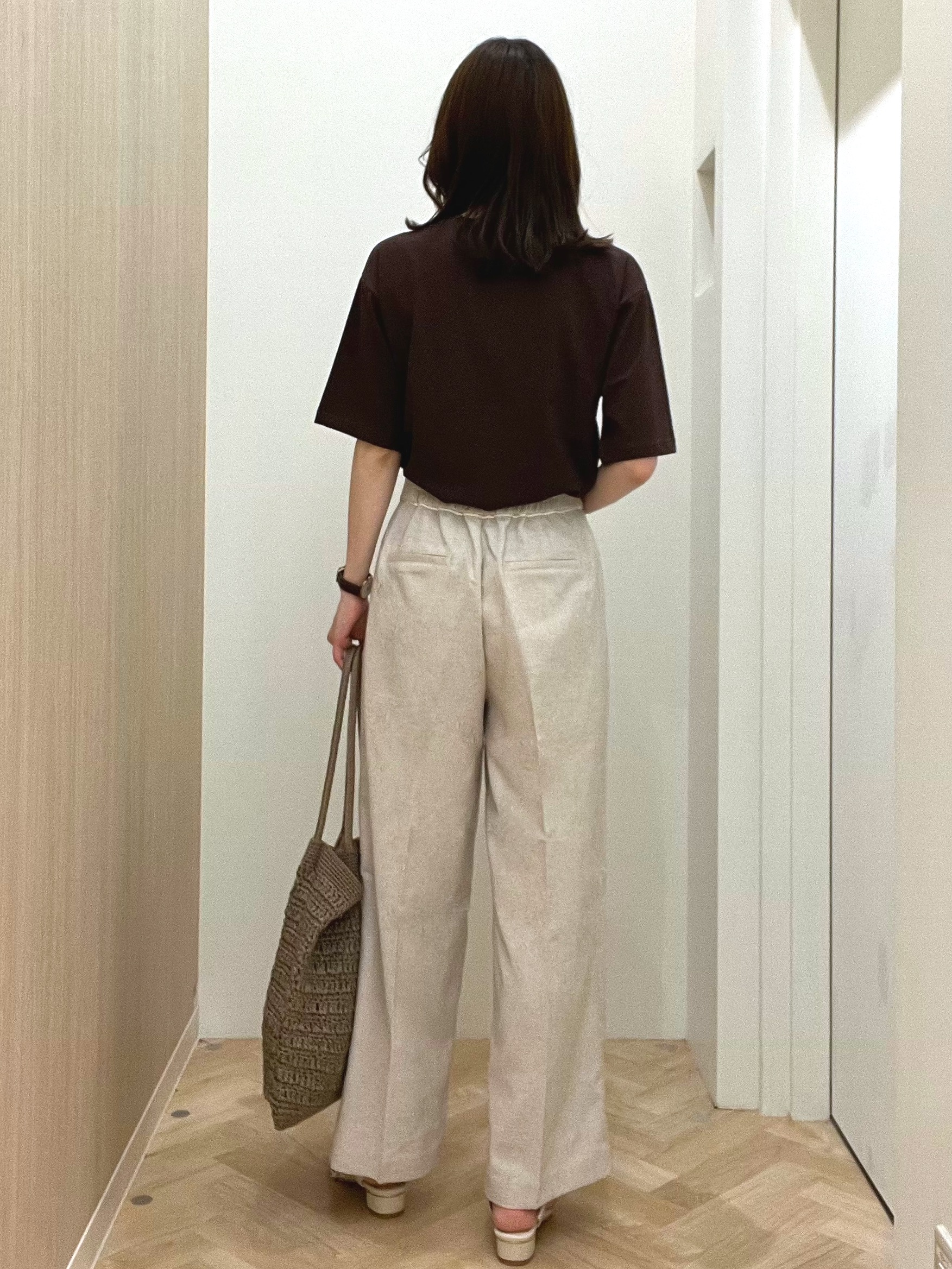  おまつさんの「grove｜【UVカット/接触冷感】プリントアソート5分袖Tシャツ」を使ったコーディネート
