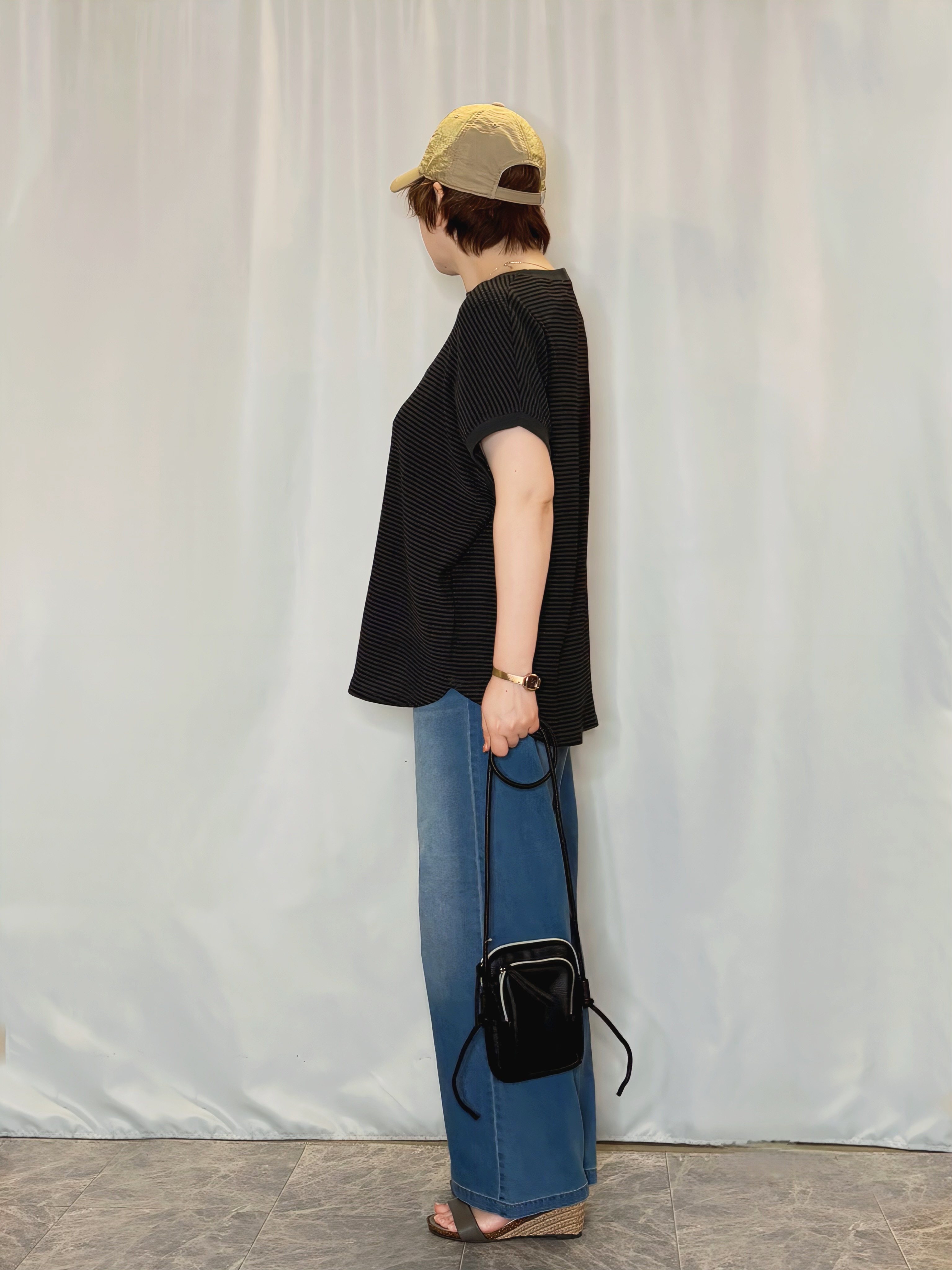 たみさんの「SHOO･LA･RUE｜【洗濯機可】ぽこぽこさらさら アソートTシャツ」を使ったコーディネート