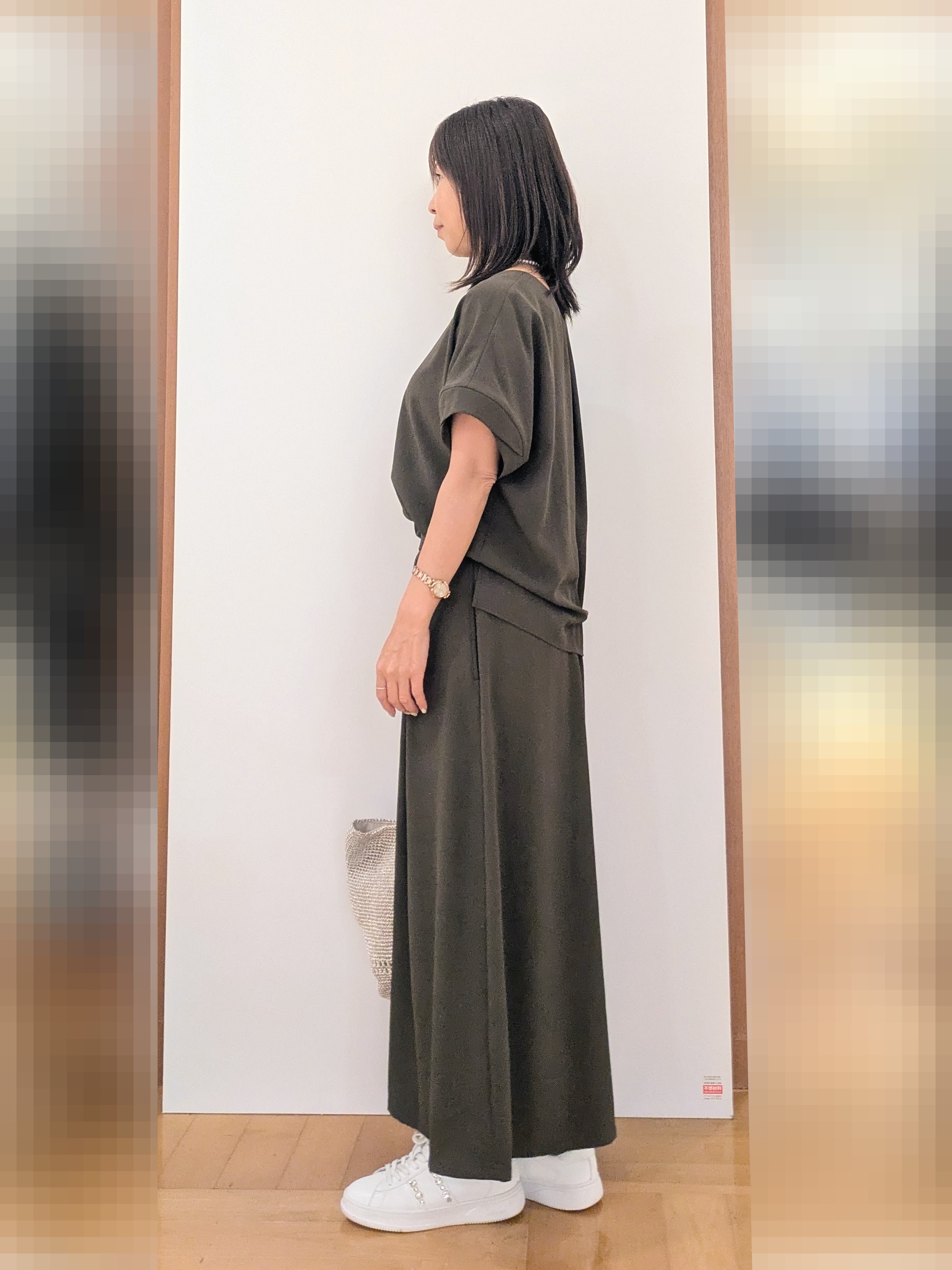 laverさんの「UNTITLED｜【セットアップ可/UVカット/前後2WAY】リラクシーフレンチスリーブブラウス」を使ったコーディネート