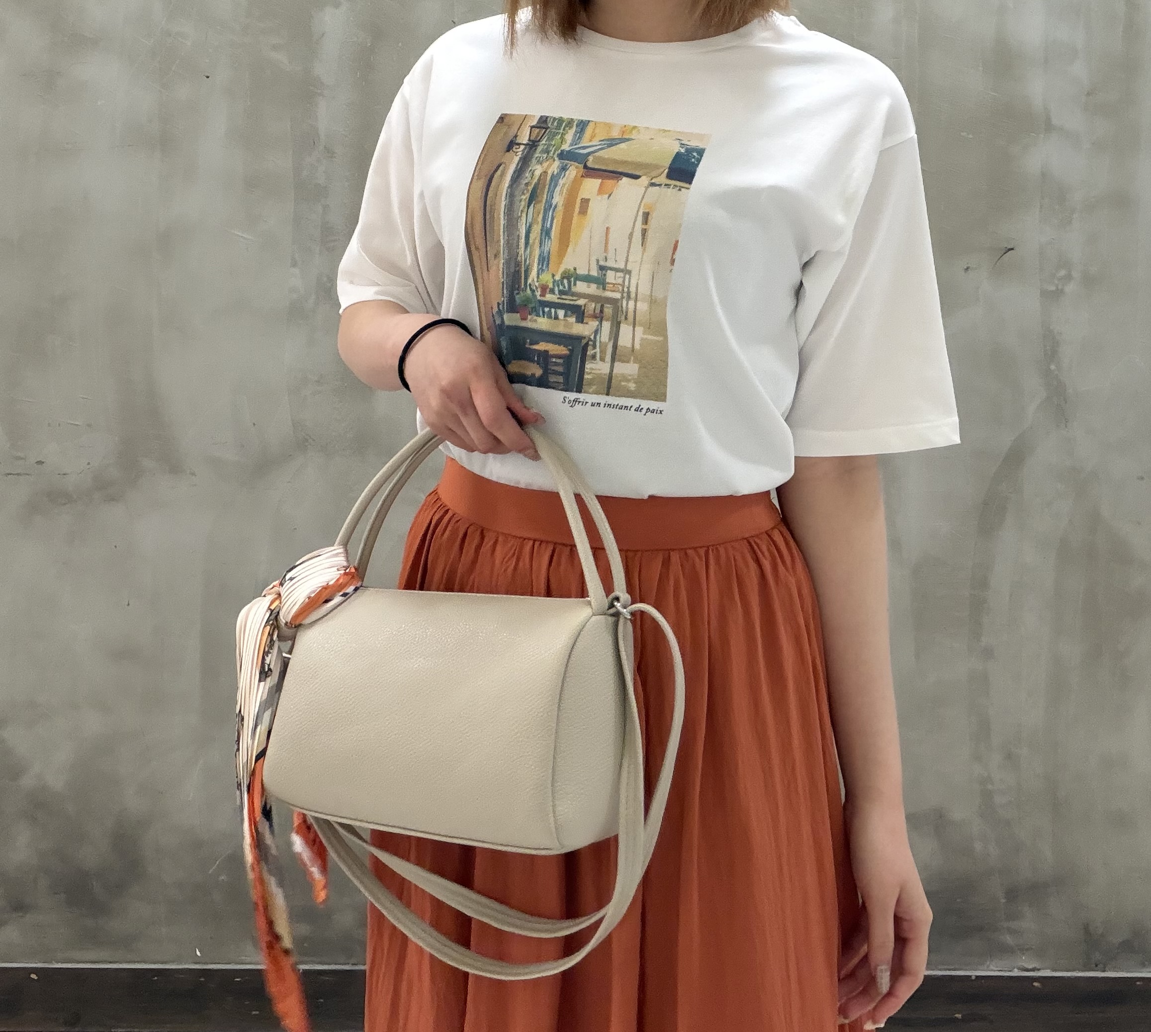 maiさんの「grove｜【UVカット/接触冷感】プリントアソート5分袖Tシャツ」を使ったコーディネート