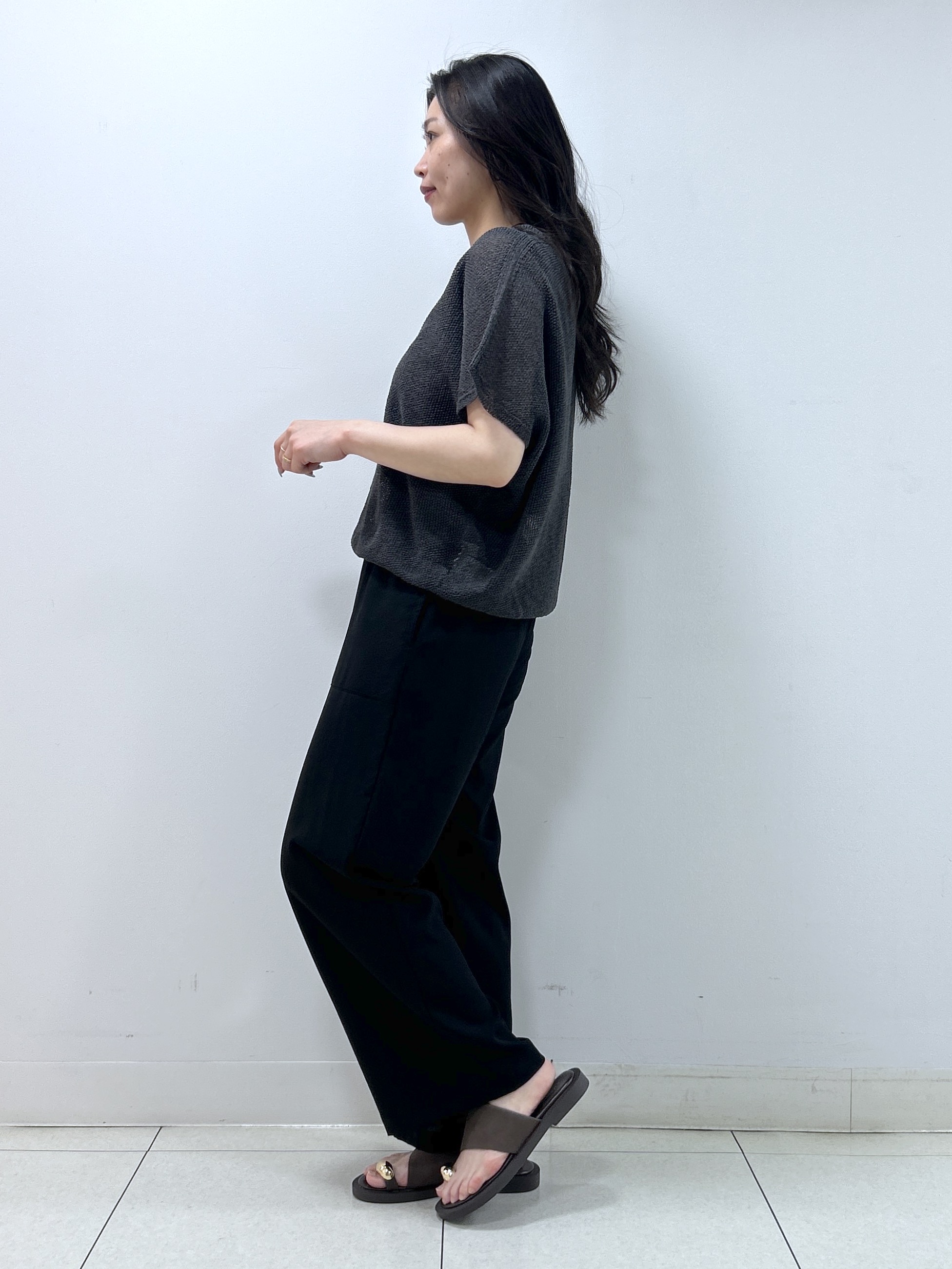 Kaiさんの「Dessin｜【洗える】透かし編みデザインニット半袖」を使ったコーディネート
