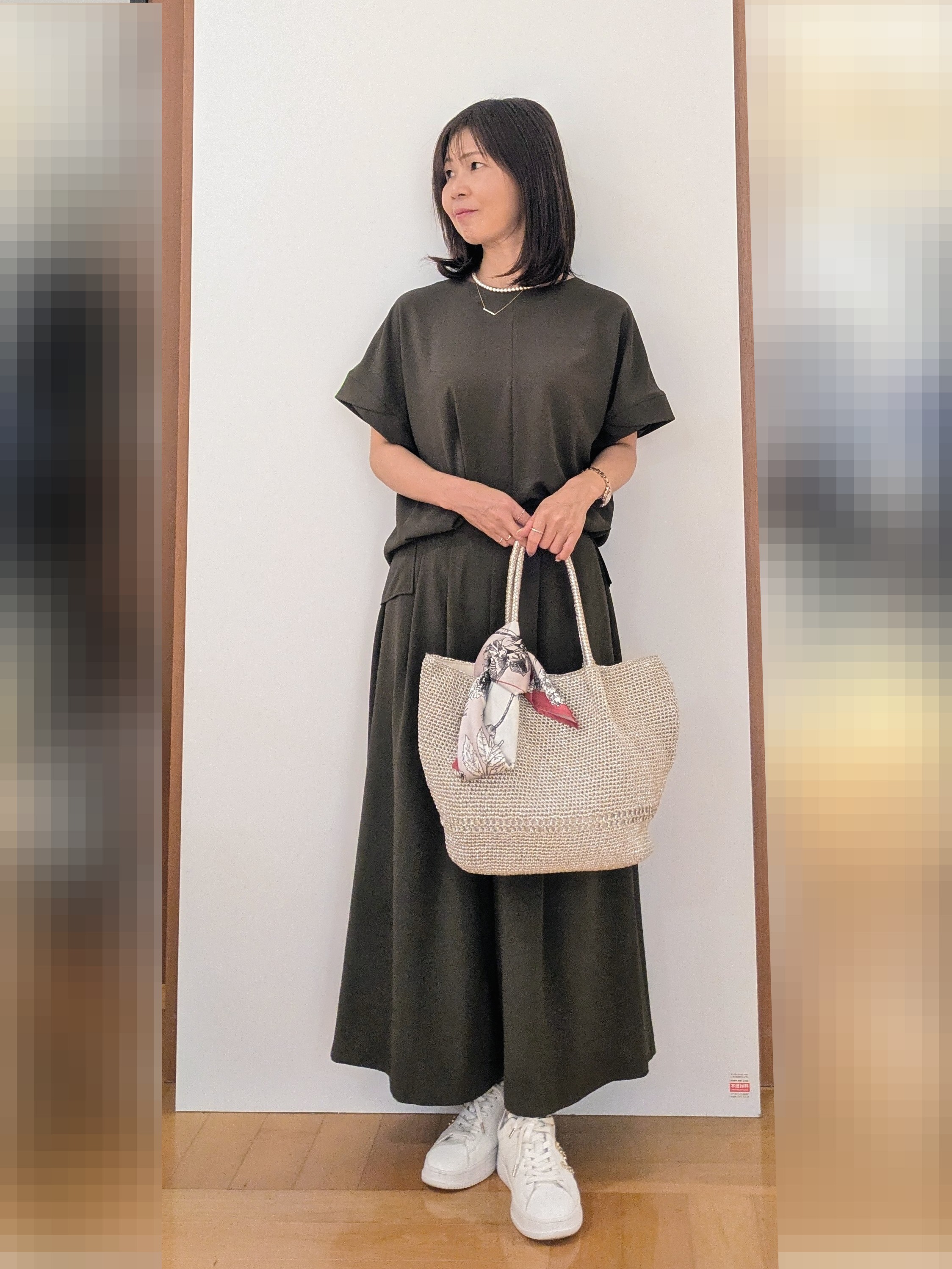 laverさんの「UNTITLED｜【セットアップ可/UVカット/前後2WAY】リラクシーフレンチスリーブブラウス」を使ったコーディネート