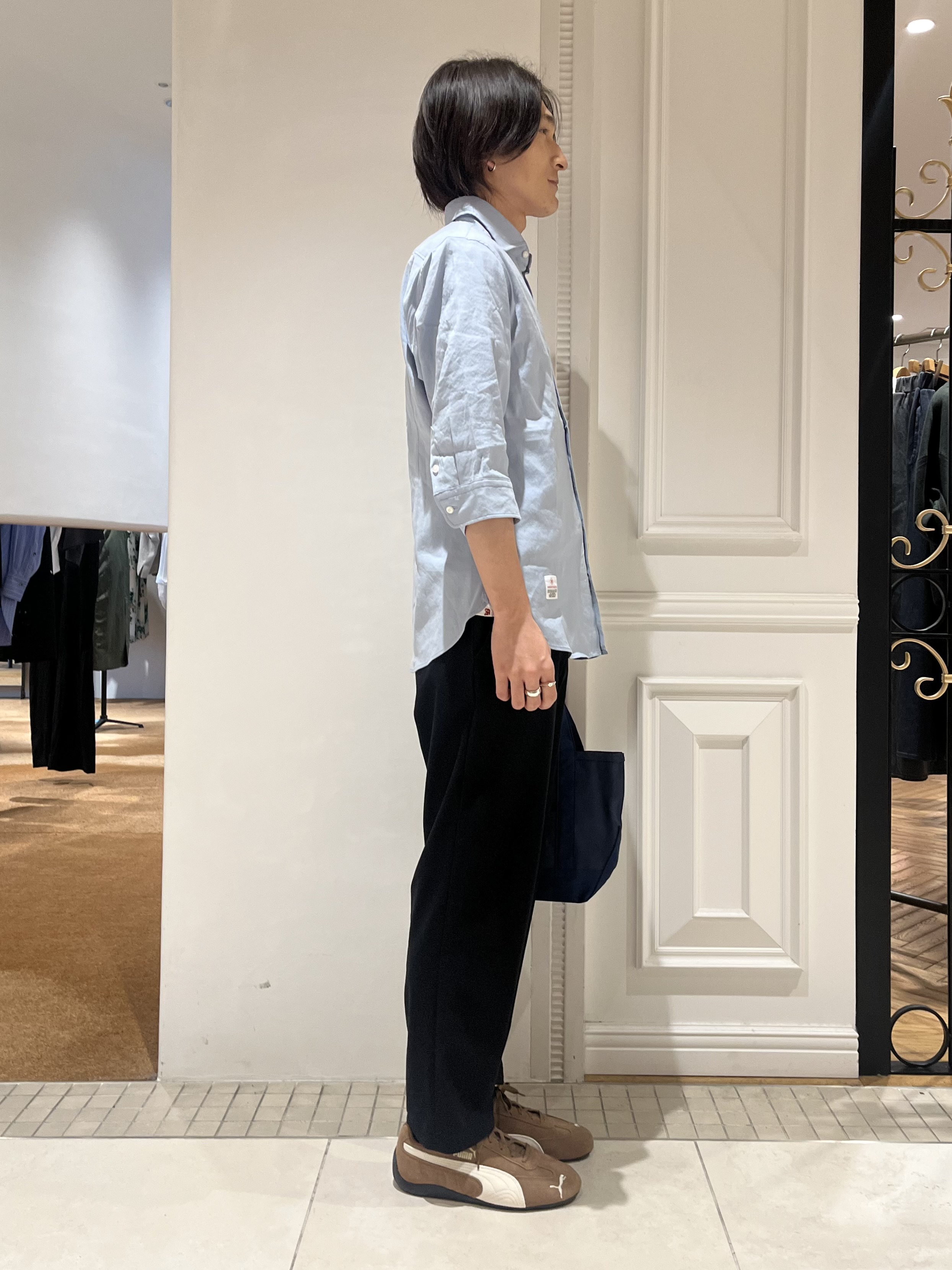 Watanabeさんの「DRESSTERIOR｜バイオリネン スリークオーターシャツ」を使ったコーディネート