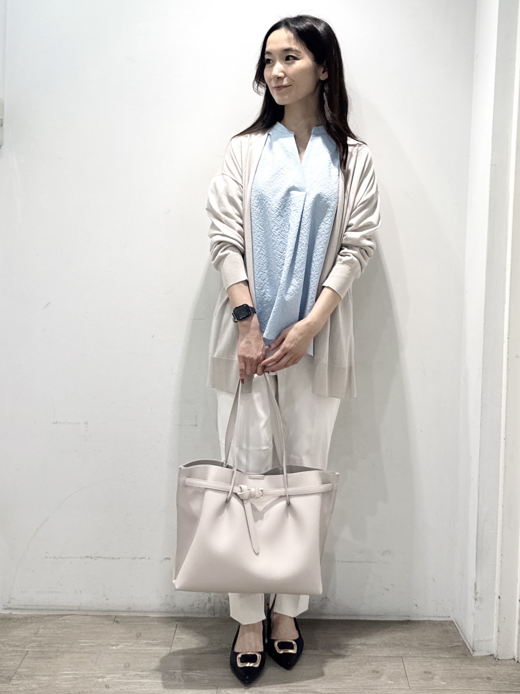 yuicciさんの「OPAQUE.CLIP｜【接触冷感】ニットカーディガン《洗濯機OK／抗ピリング》」を使ったコーディネート