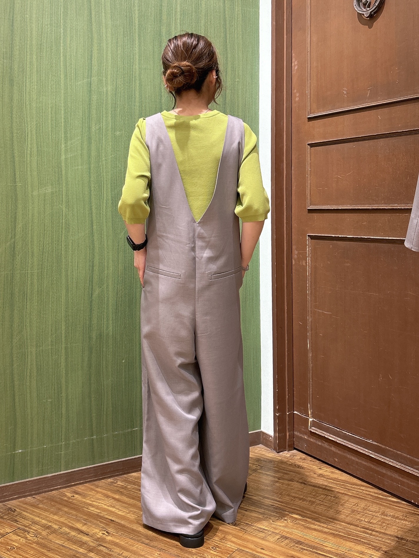 かおりさんの「SHOO･LA･RUE｜【毎日洗える/S-LL/UV】上半身すっきり 二の腕見せない5分袖ニット」を使ったコーディネート