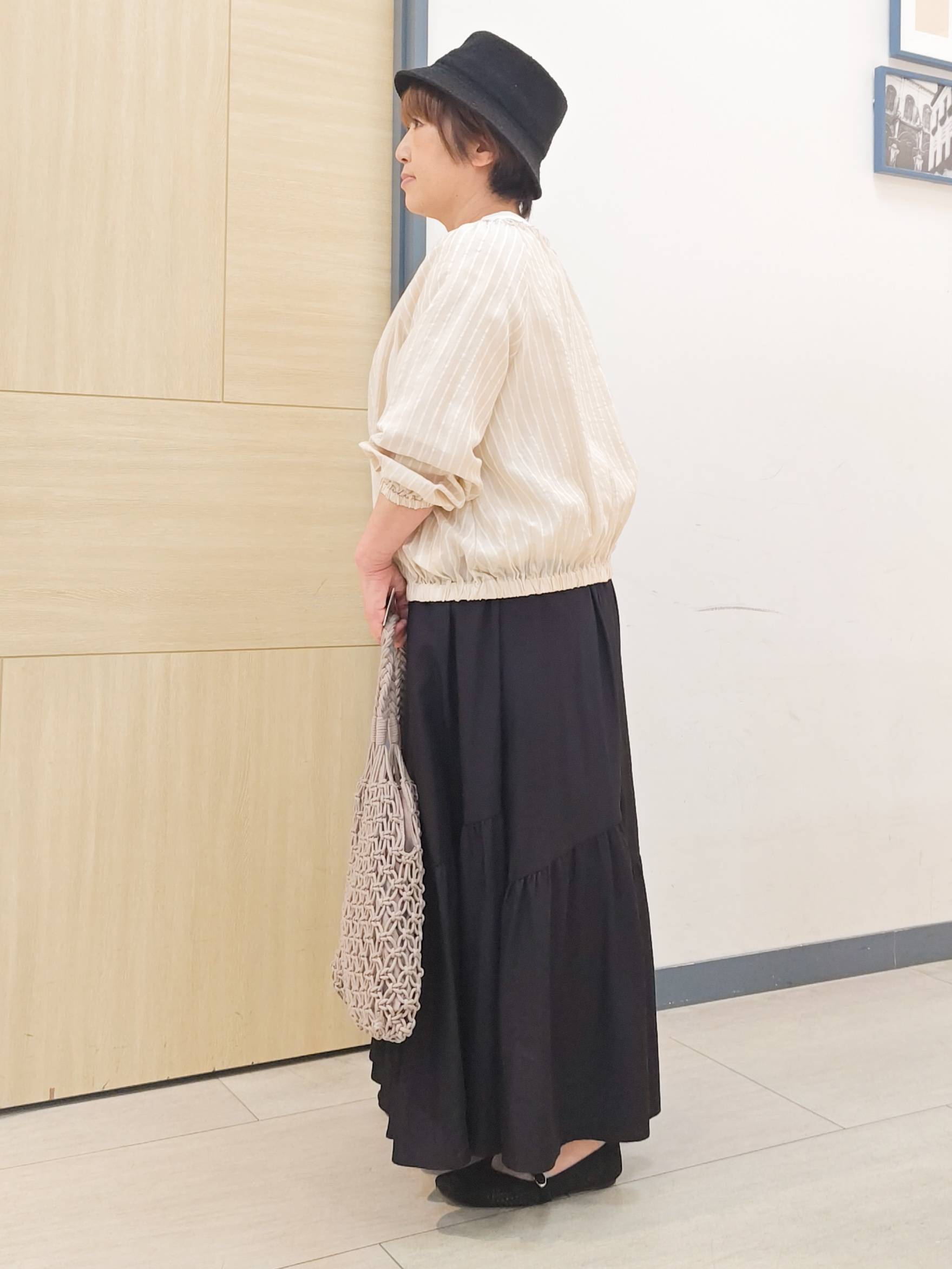 むぅポンさんの「grove｜気温調整にも◎ブラウス感覚で羽織れるシアーブルゾン」を使ったコーディネート