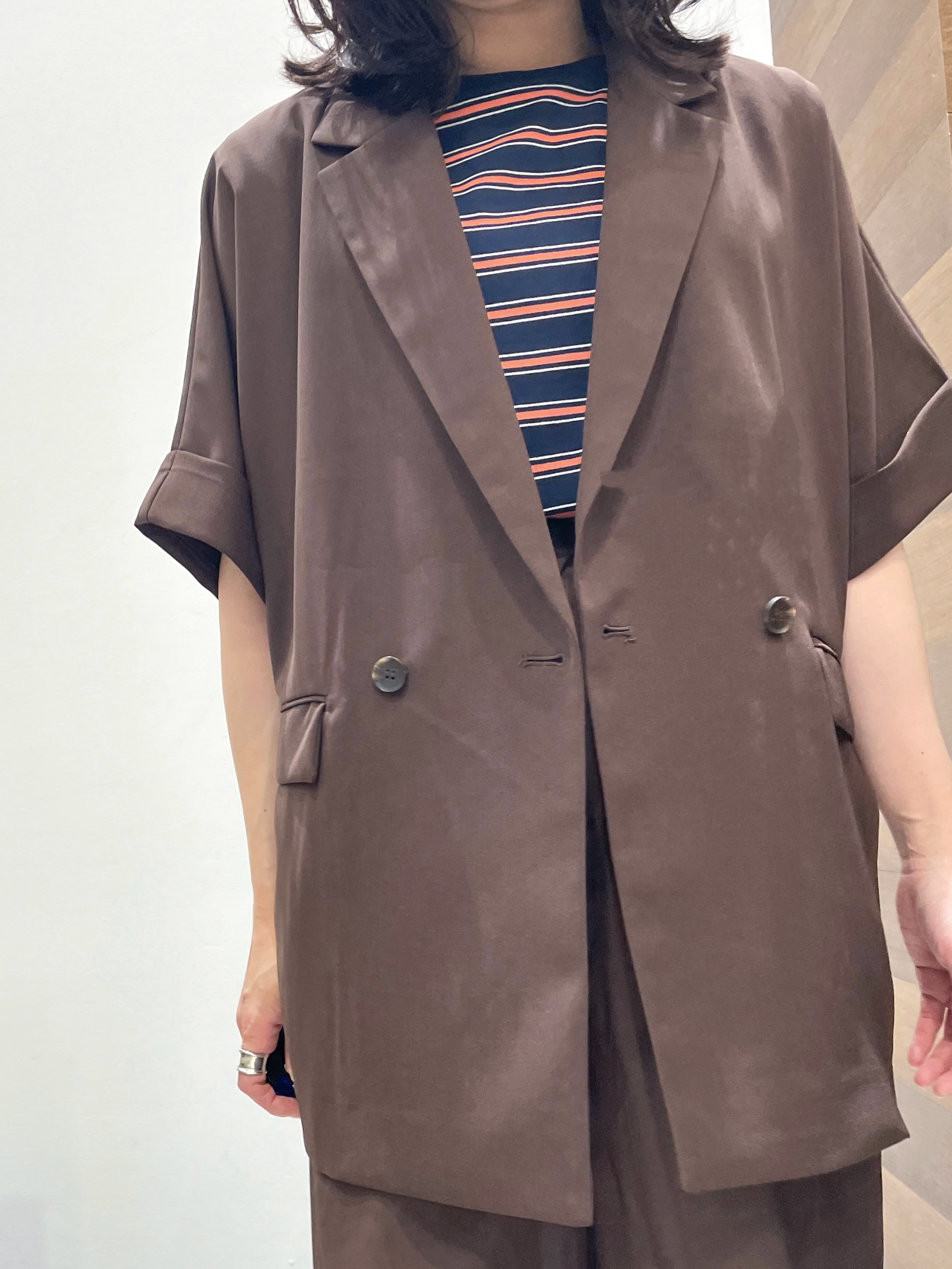 ともも。さんの「OPAQUE.CLIP｜マルチボーダーアソート ノースリーブTシャツ【洗濯機OK】」を使ったコーディネート