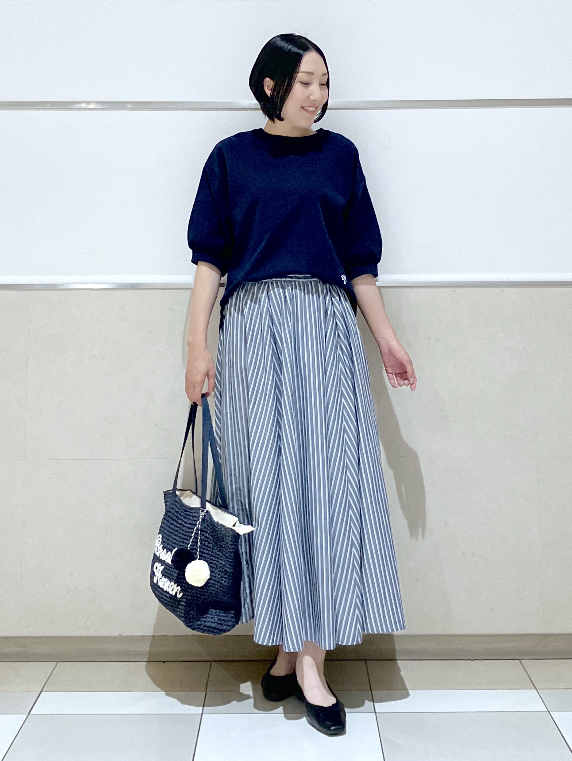 eriko さんの「Dessin｜【360度可愛い】バックヘンリーカットソー5分袖」を使ったコーディネート
