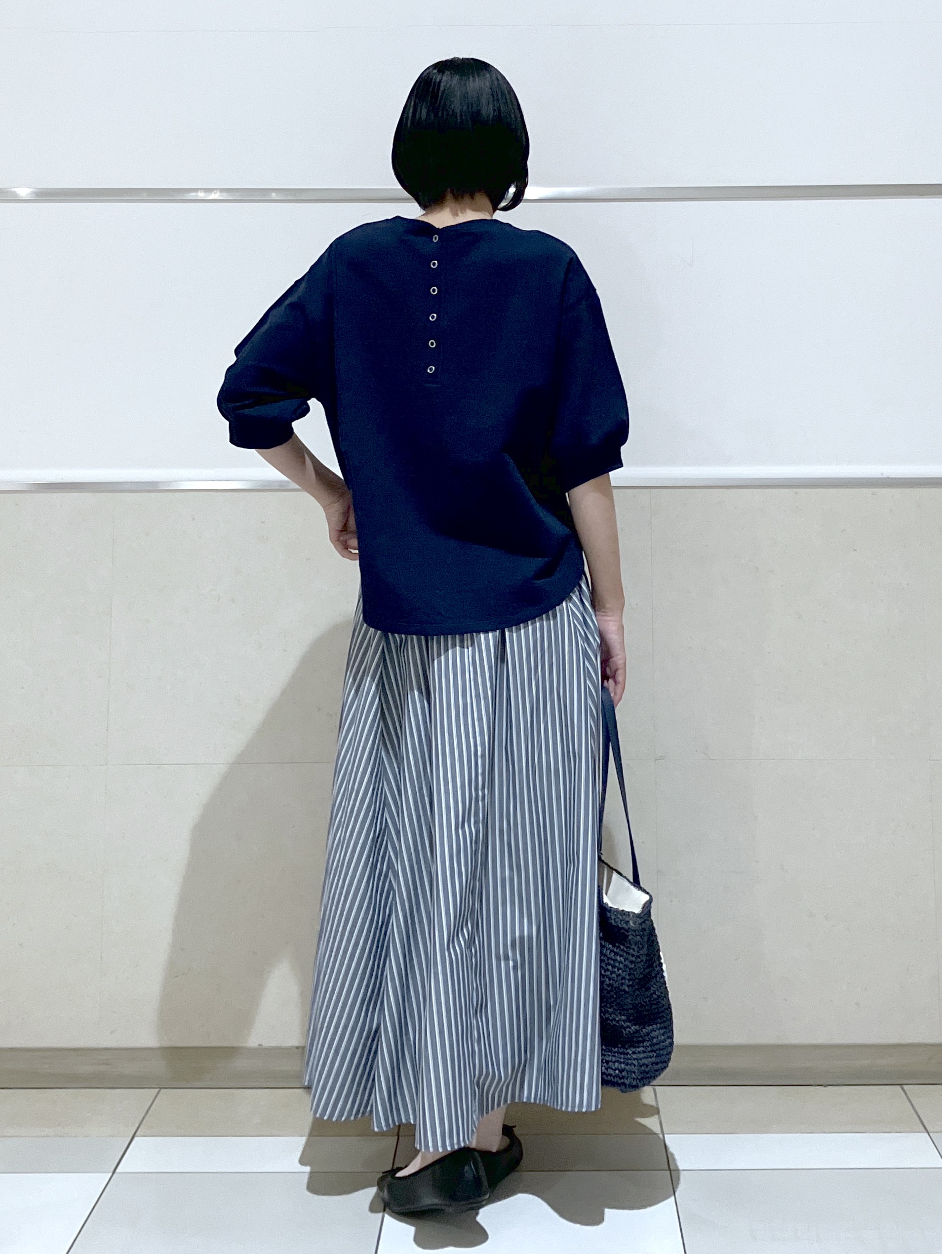 eriko さんの「Dessin｜【360度可愛い】バックヘンリーカットソー5分袖」を使ったコーディネート