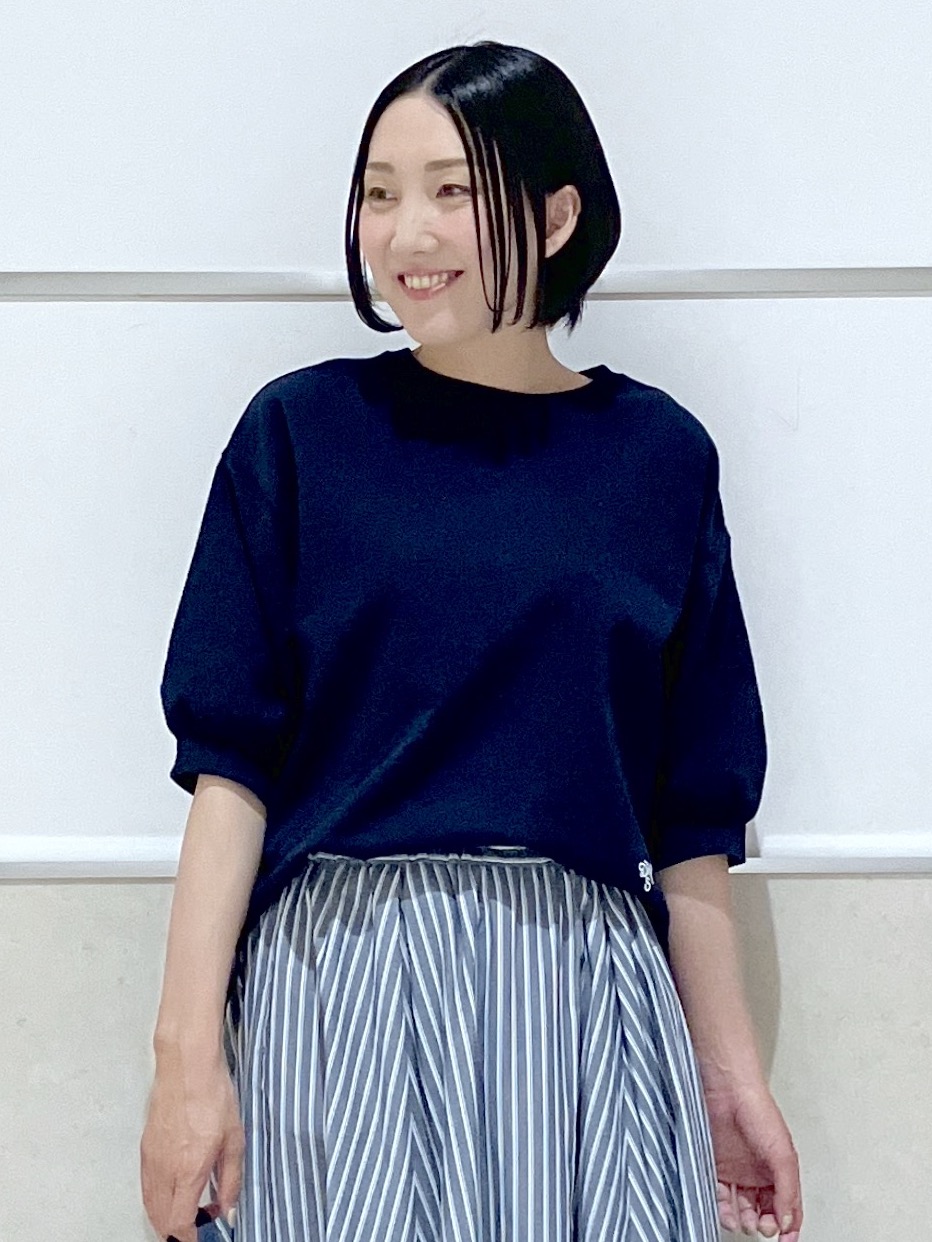 eriko さんの「Dessin｜【360度可愛い】バックヘンリーカットソー5分袖」を使ったコーディネート