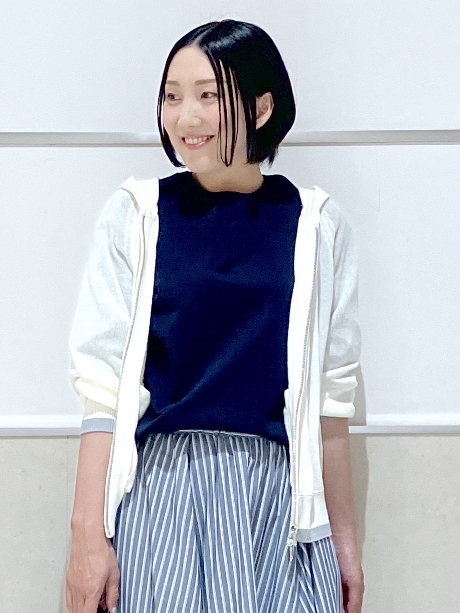 eriko さんの「Dessin｜【360度可愛い】バックヘンリーカットソー5分袖」を使ったコーディネート