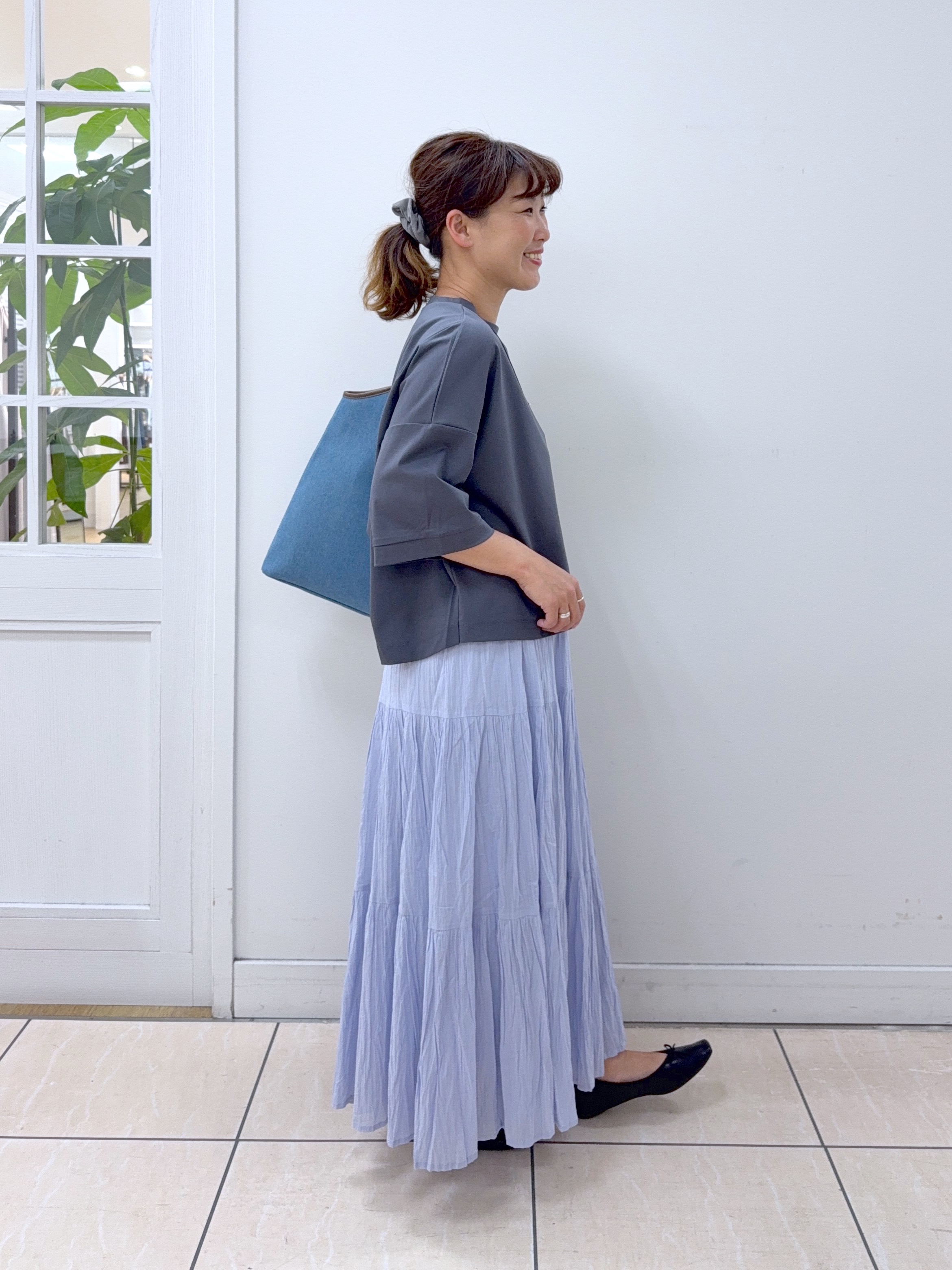 Osawaさんの「Dessin｜透かし編み ペーパーハット」を使ったコーディネート