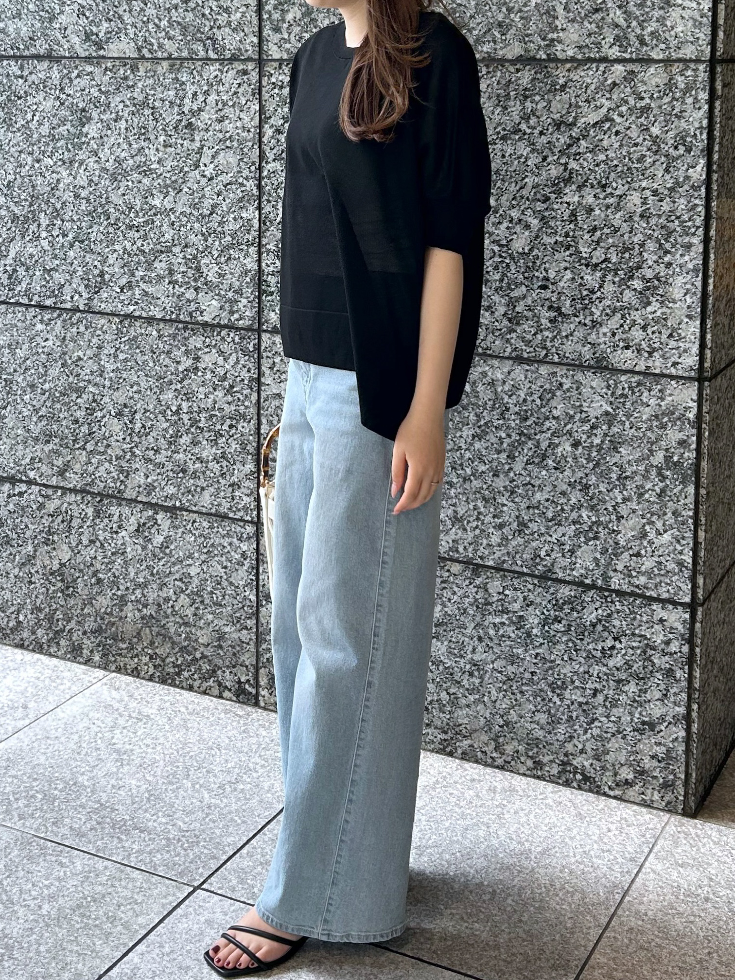 Risaさんの「OPAQUE.CLIP｜ドライタッチドルマンニット【洗濯機OK】」を使ったコーディネート