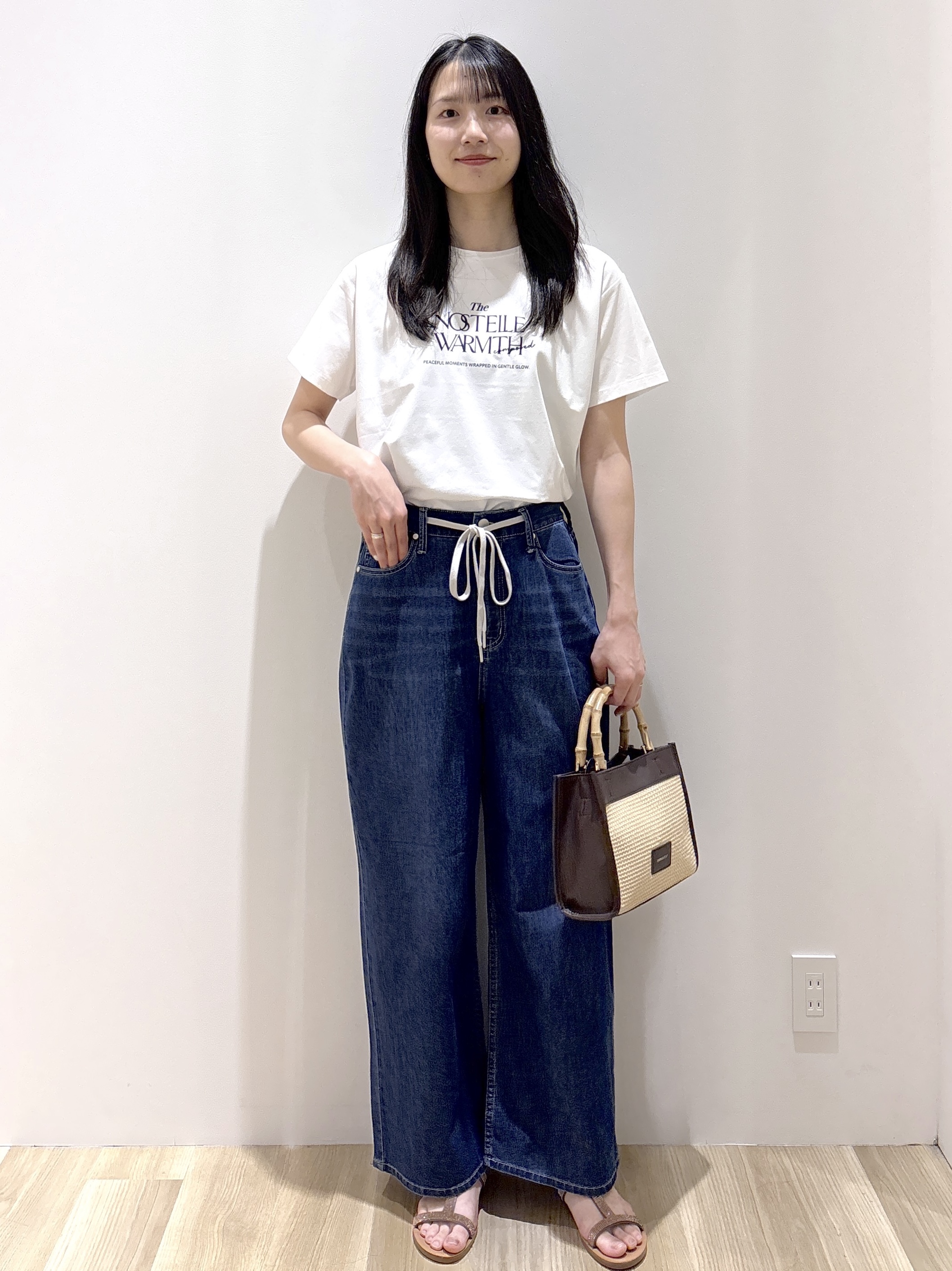sachikoさんの「OPAQUE.CLIP｜ロゴプリント＆刺繍Tシャツ【洗濯機OK】」を使ったコーディネート